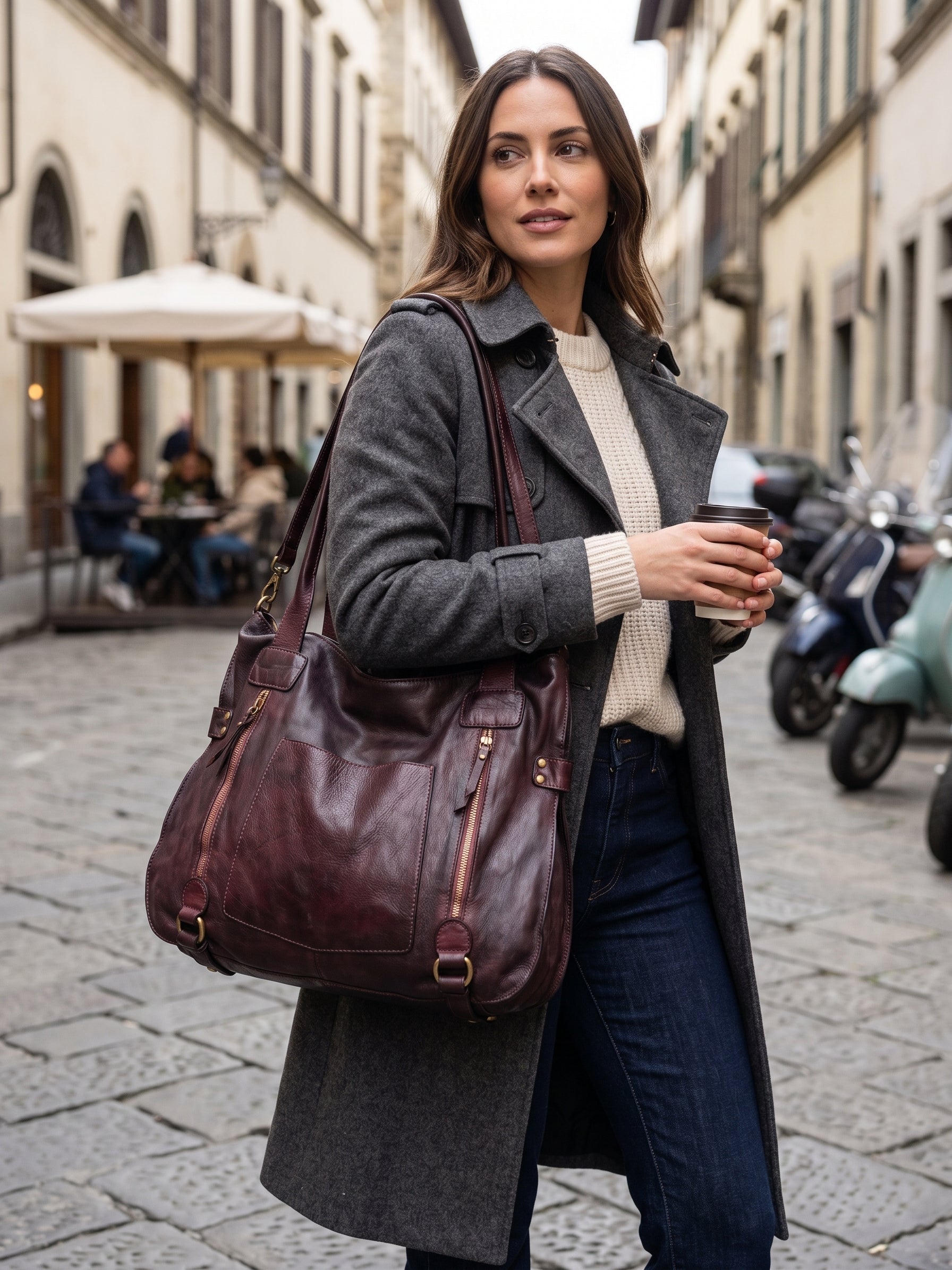 Sandro Barbera BASS52 borsa a spalla pelle bordeaux