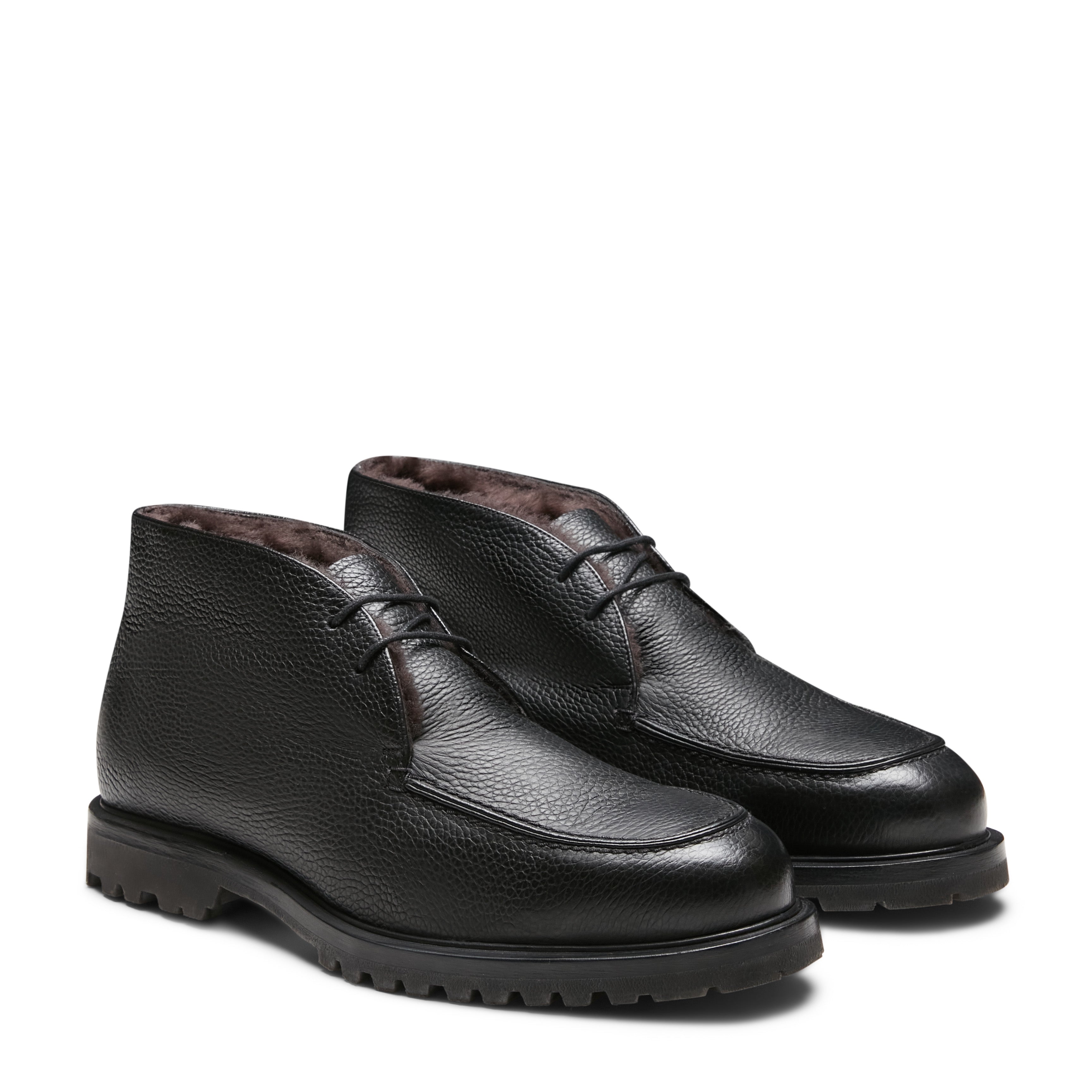 F.lli Rossetti Desert Boot Uomo Pelle Nera Suola Carrarmato