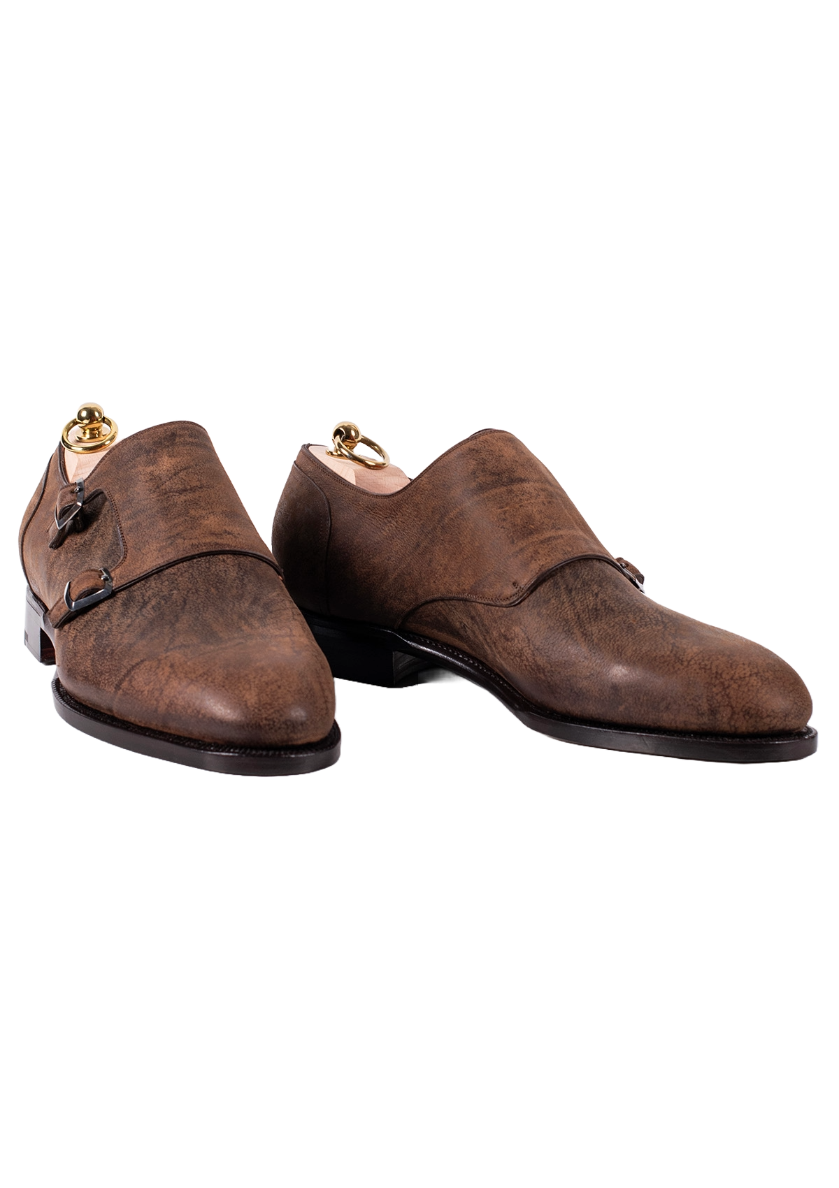 Stefano Bemer Monks C2340 scarpe double monk tabacco kudu
