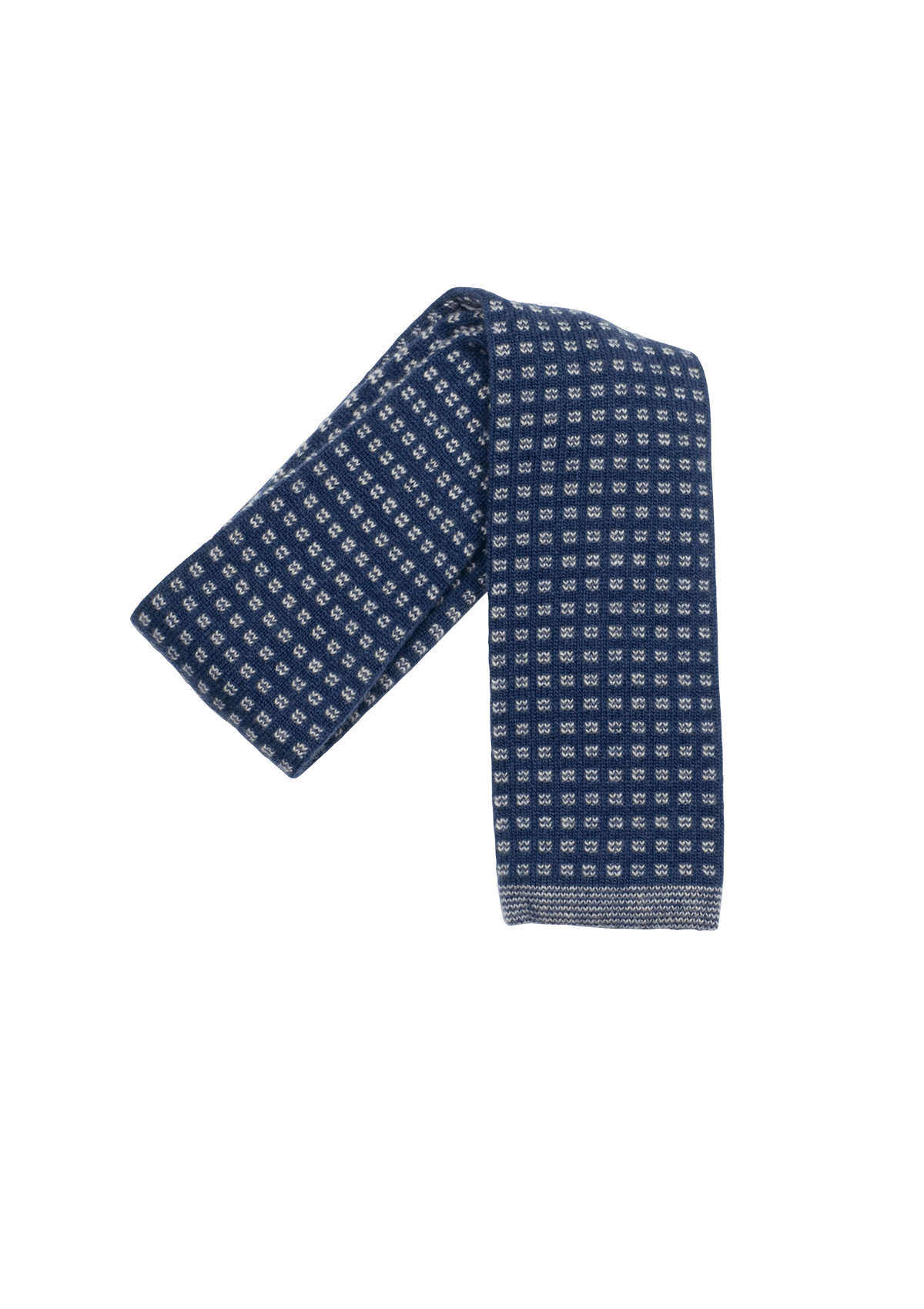 Stefano Bemer Ties cravatta lana blu maglia fantasia 7