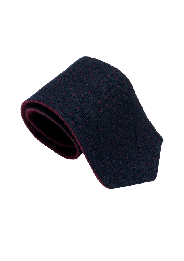 Stefano Bemer Ties Pattern 4 cravatta lana blu bordeaux