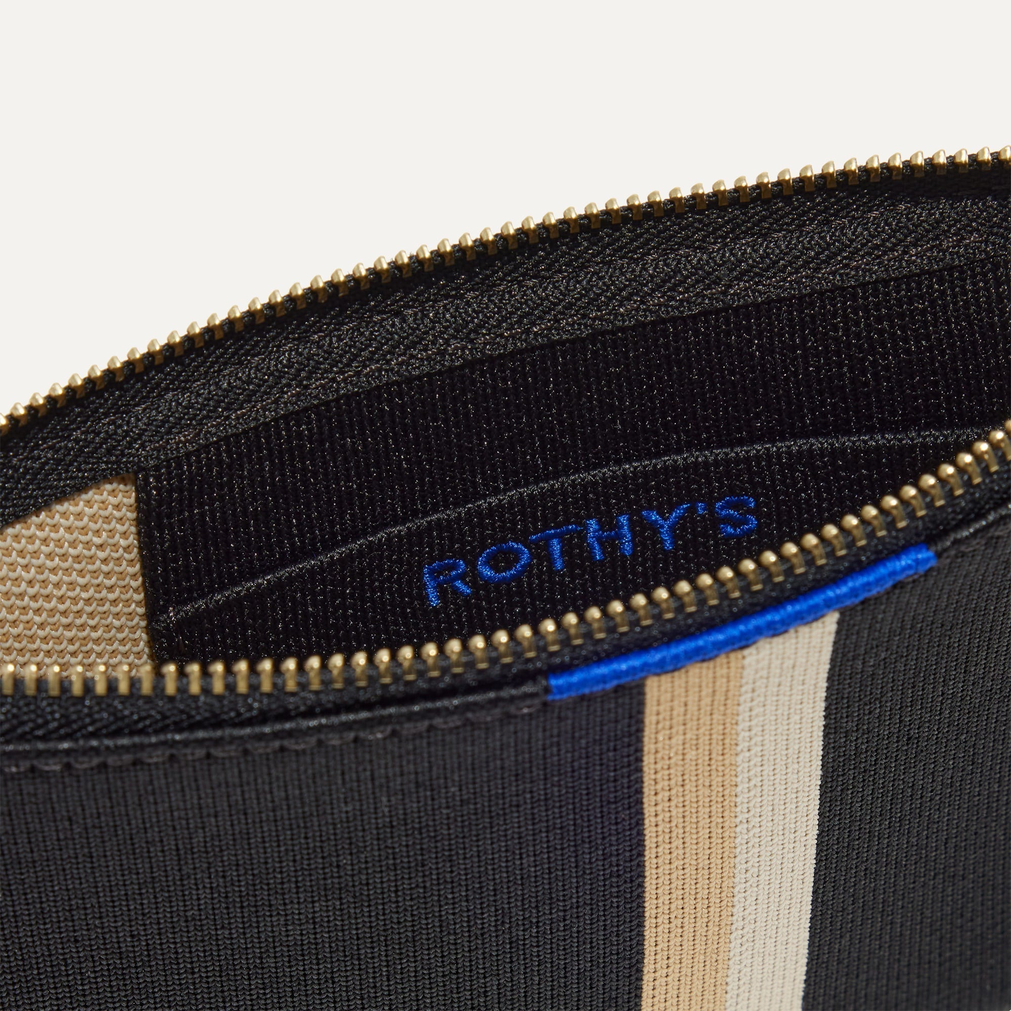 Rothy's Wallet Wristlet pochette Black Portobello Stripe righe