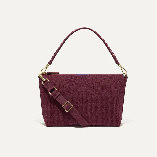 Rothy's The Daily Crossbody borsa tracolla bordeaux Syrah velluto