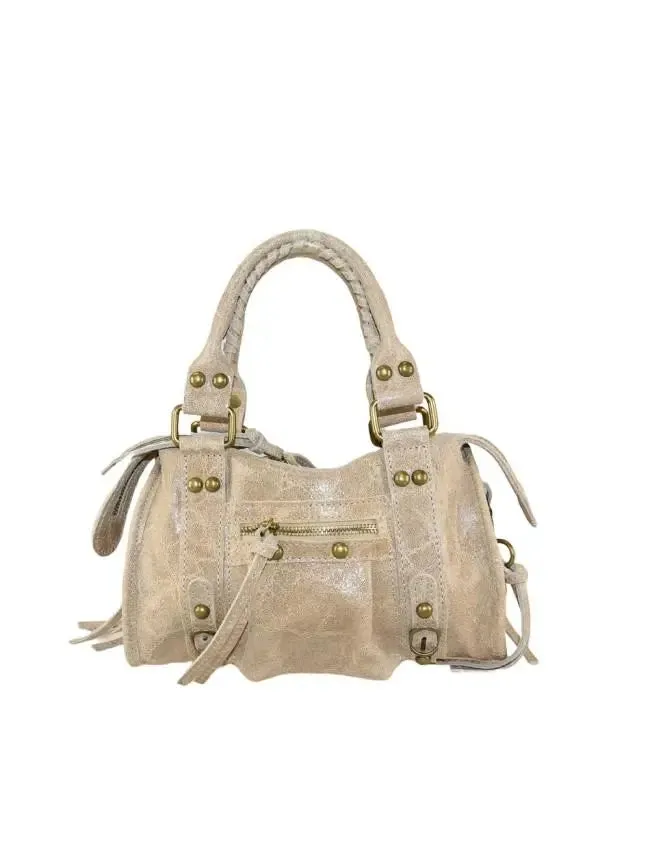Sandro Barbera BABA29832 Borsa Mano Pelle Beige Vintage