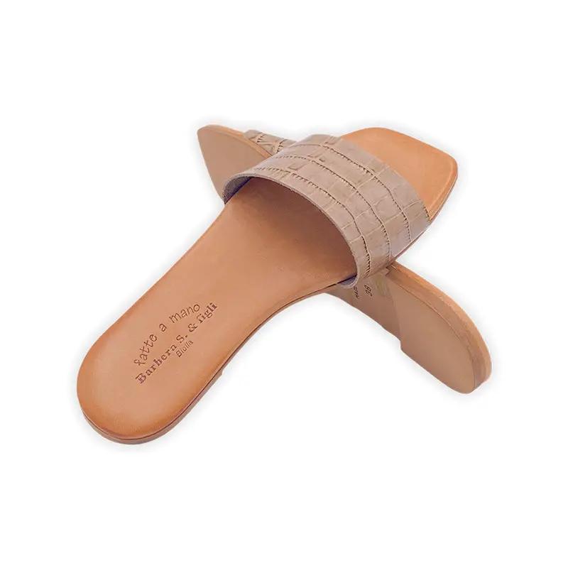 Sandro Barbera 244 sandalino pelle taupe 38 stampa coccodrillo