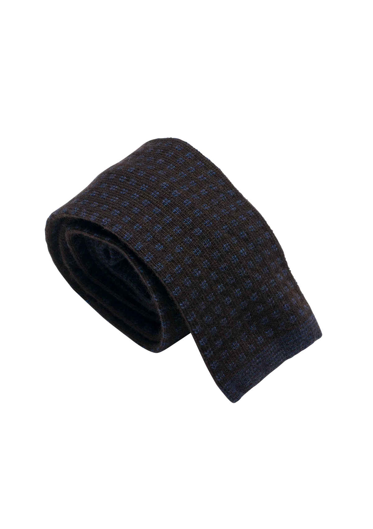 Stefano Bemer cravatta lana maglia marrone blu 8 cm Pattern 7