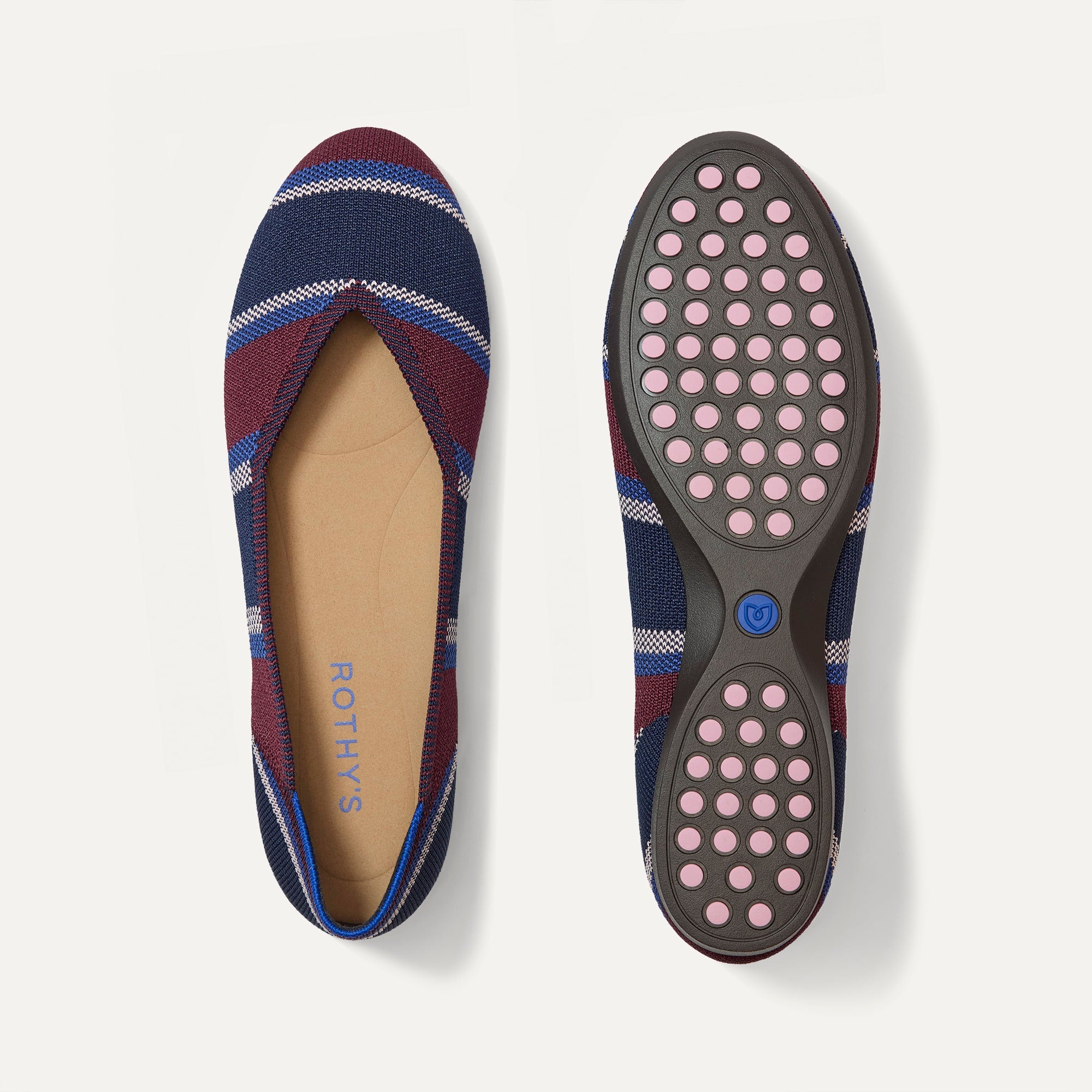 Rothy's The Daily Flat ballerine Fig Stripe maglia comoda