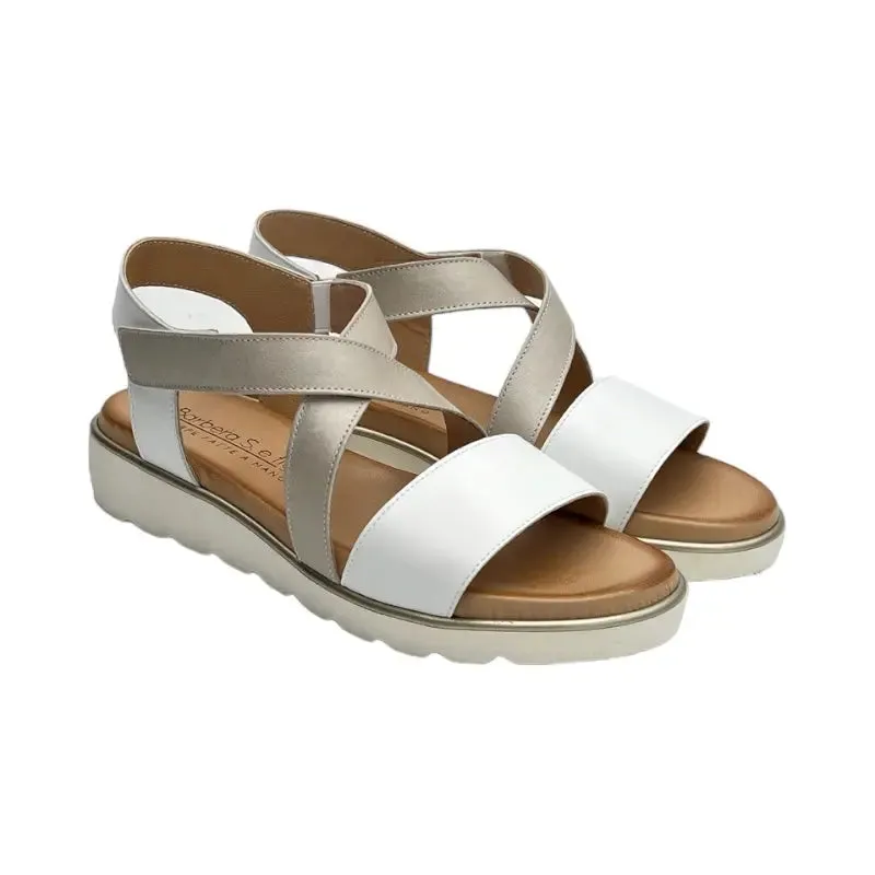 Sandro Barbera 1000 Sandali Donna Pelle Bianco Perlato 38