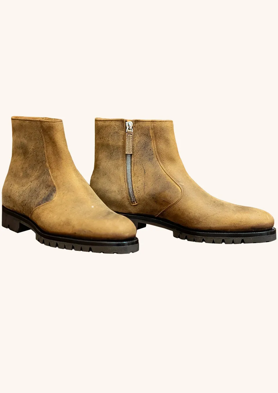 Stefano Bemer Boots C7980V2 stivali kudu cammello con zip