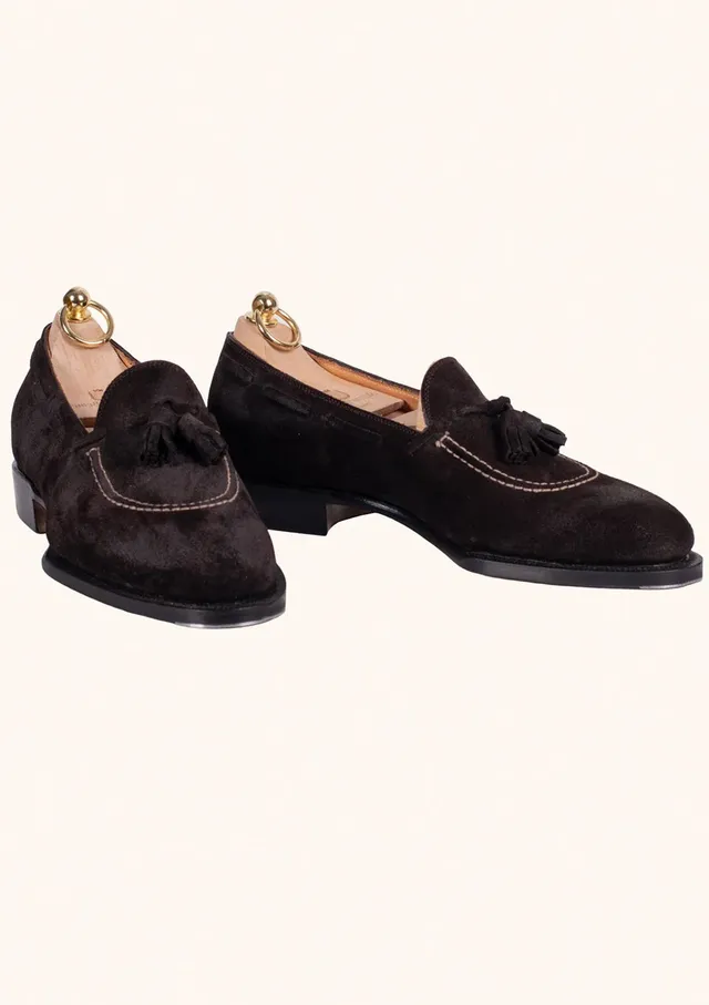 Stefano Bemer T1327 Mocassini Camoscio Marrone Scuro