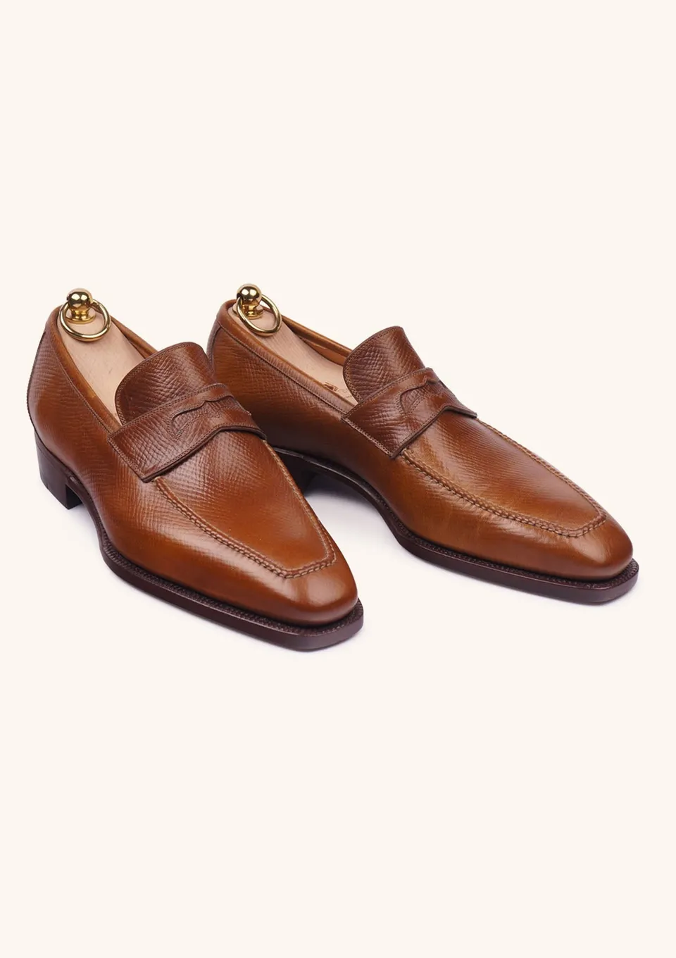 Stefano Bemer Loafers C1340 mocassini cannella pelle stampa