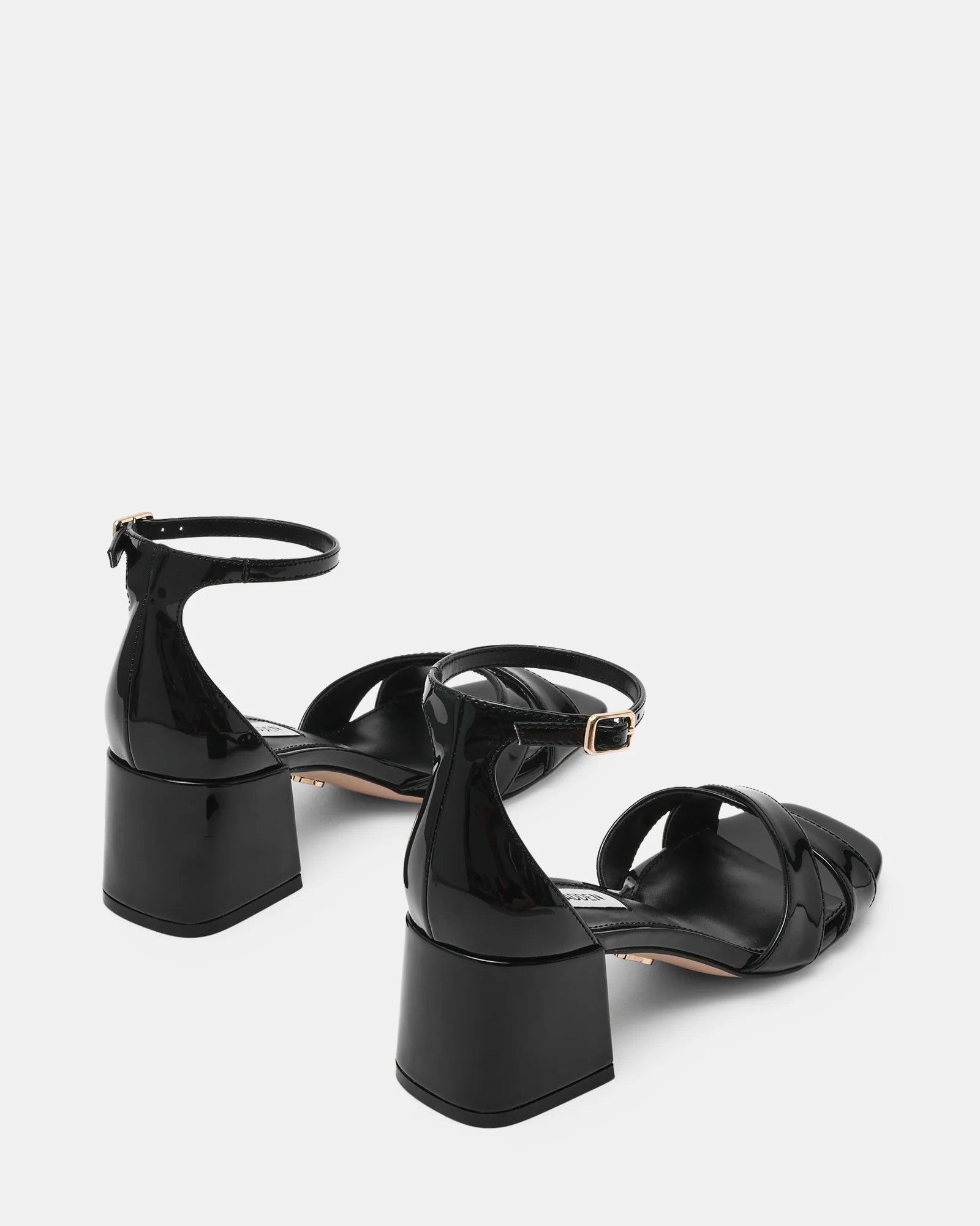 Linea Elle Fergie sandalo donna nero vernice tacco 5,5 cm