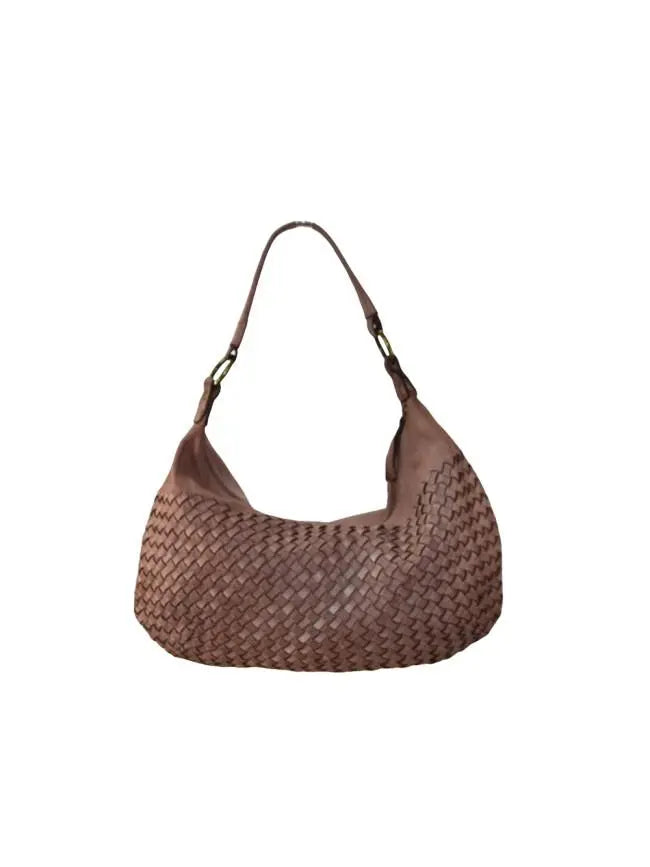 Sandro Barbera & Figli BAGE49854 borsa spalla intrecciata moro