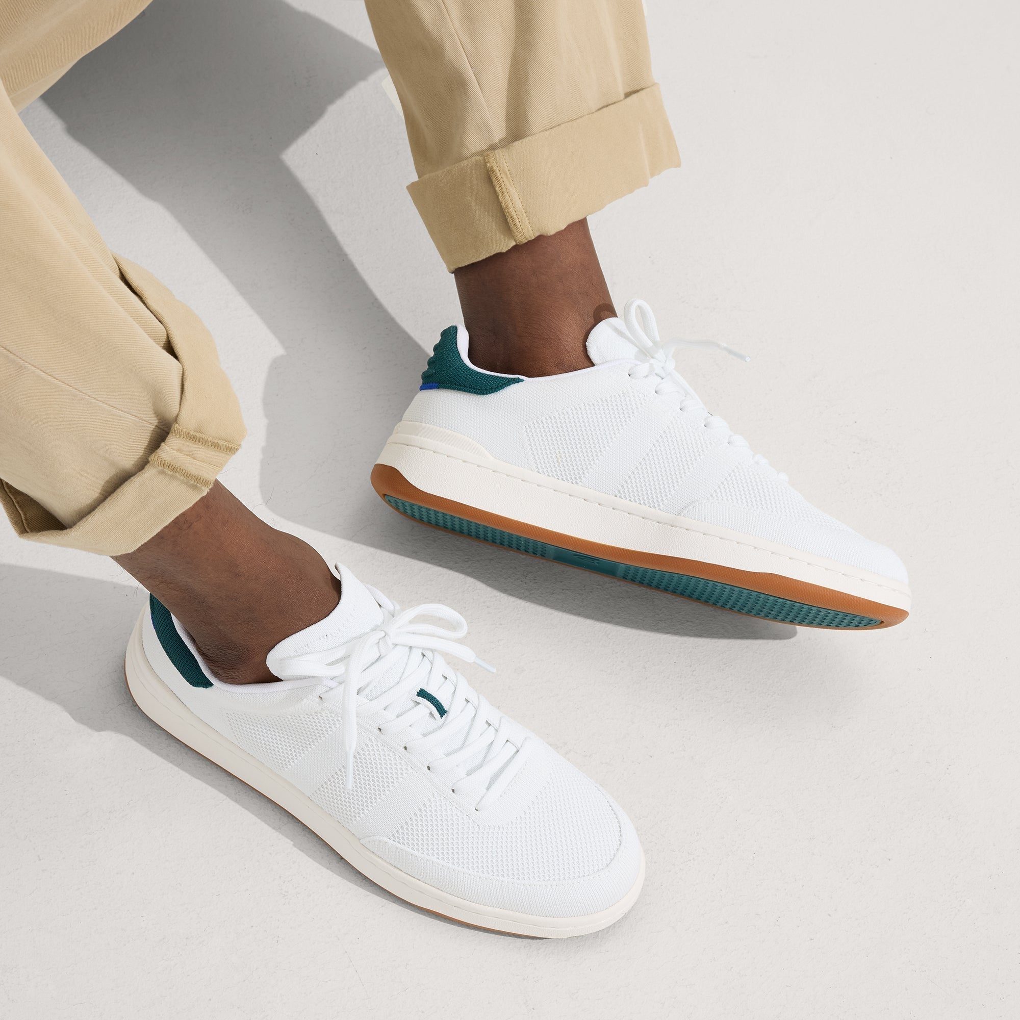 Rothy's The Men's Court Sneaker sneakers Turf bianco verde bosco