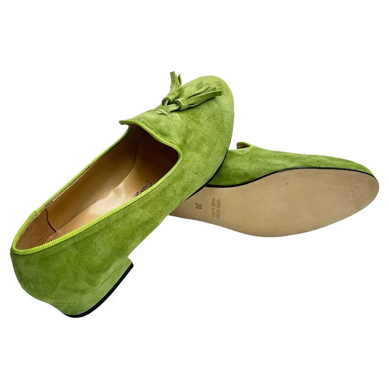 Sandro Barbera AC24 stringate donna verdi pelle tacco basso