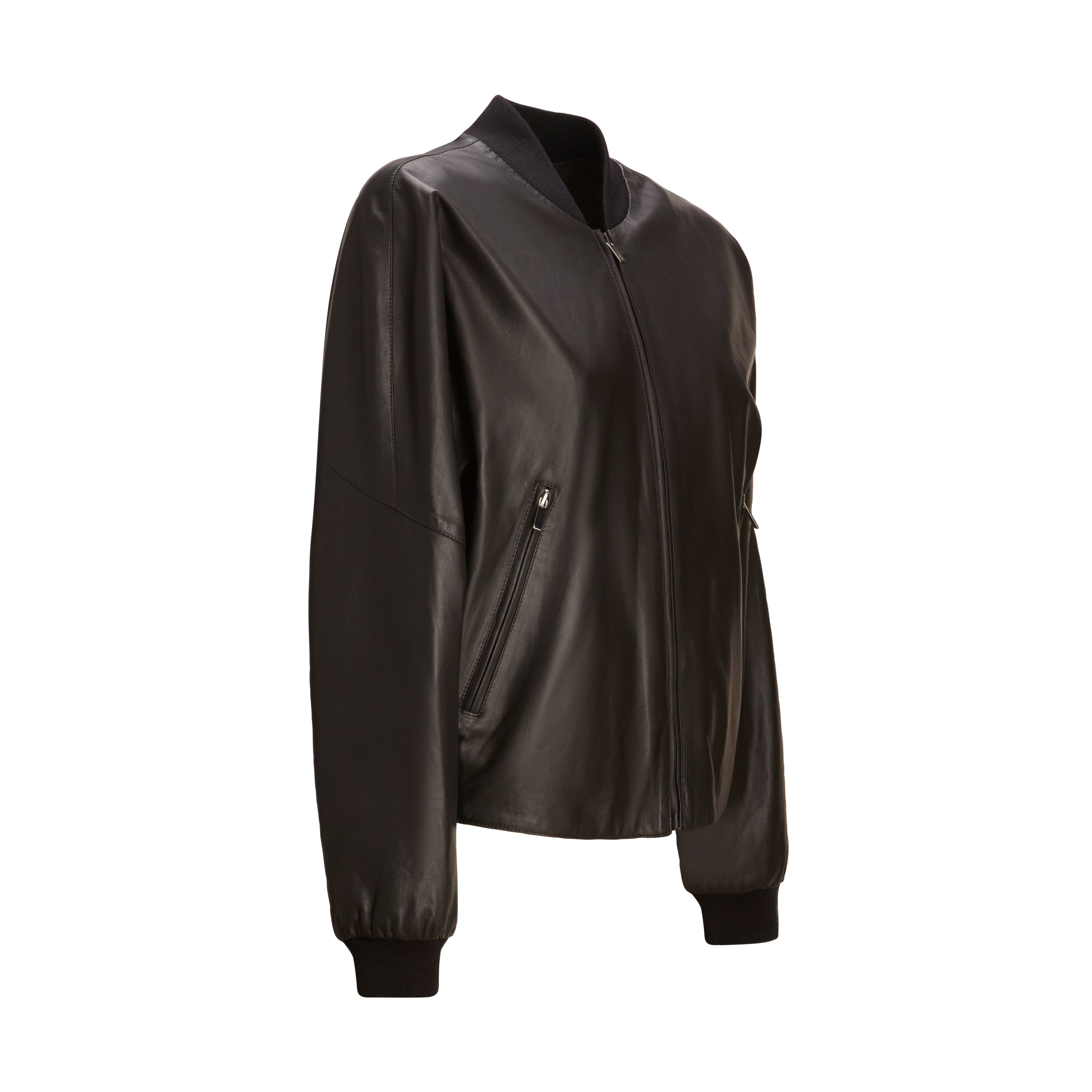 F.lli Rossetti Bomber 98411 Nappa Nera Donna Cropped Zip