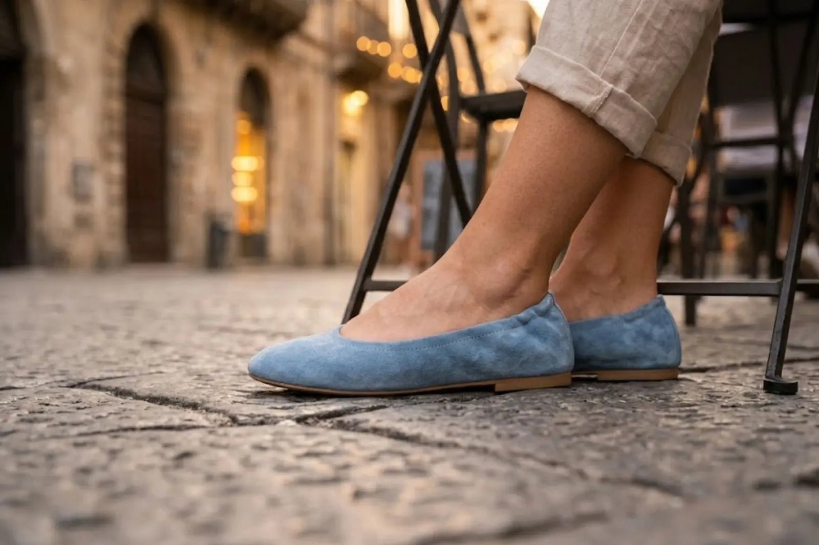 Sandro Barbera Brunella ballerina donna scamosciato jeans