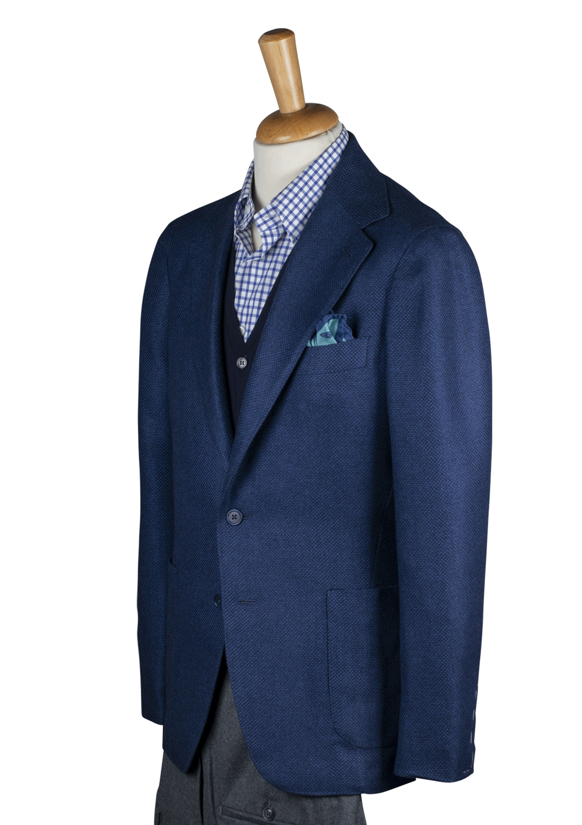Stefano Bemer Blazers giacca cashmere azzurra destrutturata 50