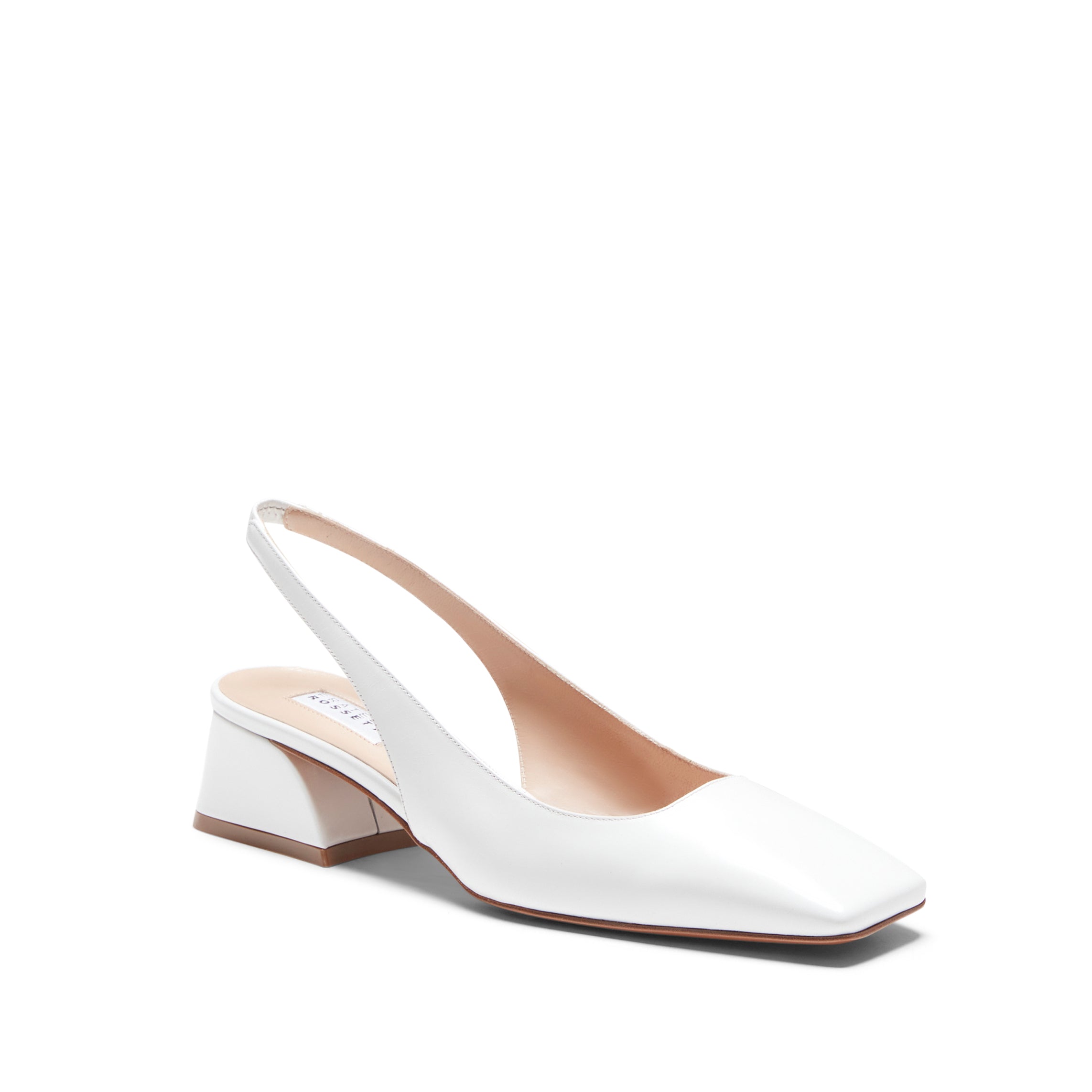 F.lli Rossetti slingback pelle bianco tacco 40mm