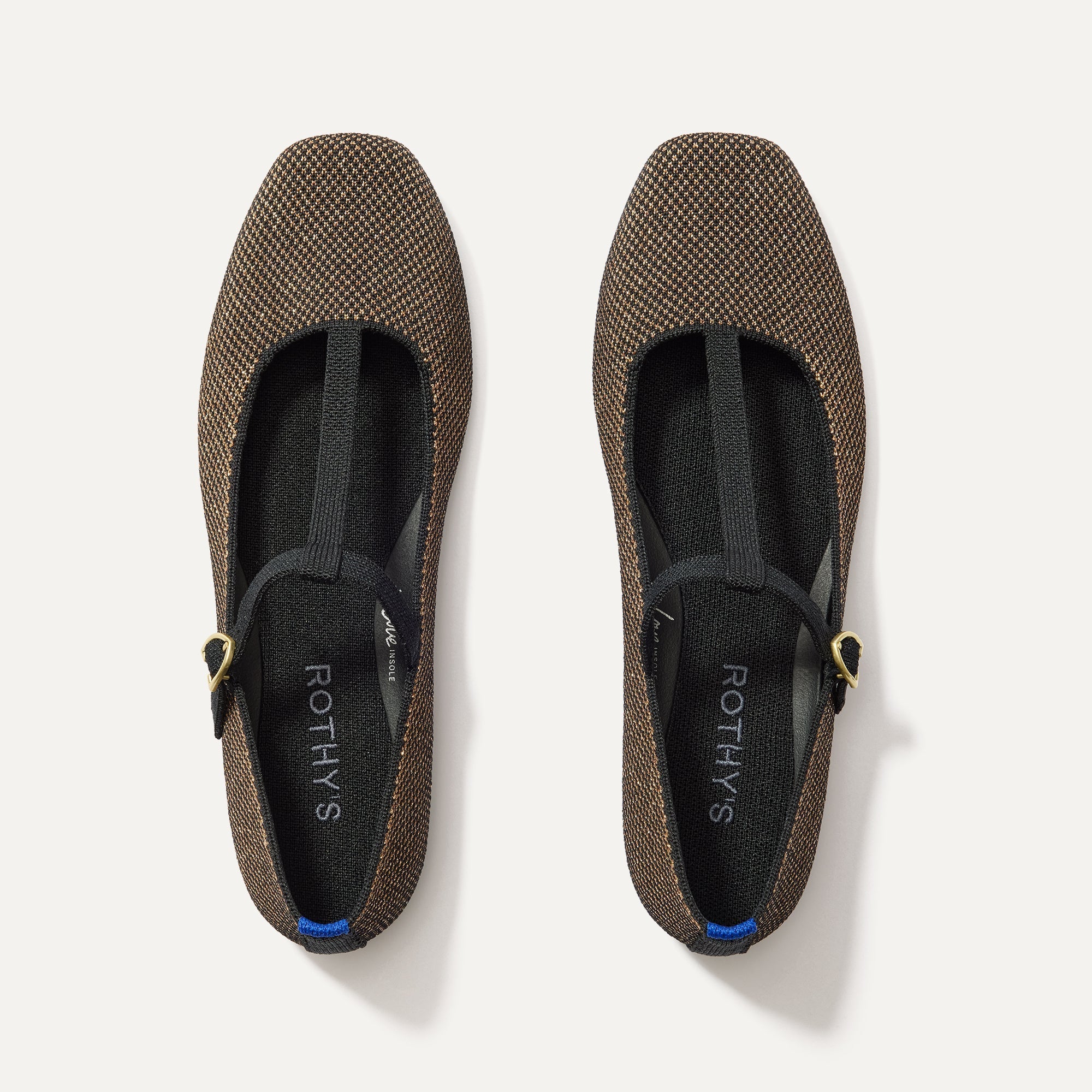 Rothy's Flats The T-Strap Mary Jane Ballerine Bronzite