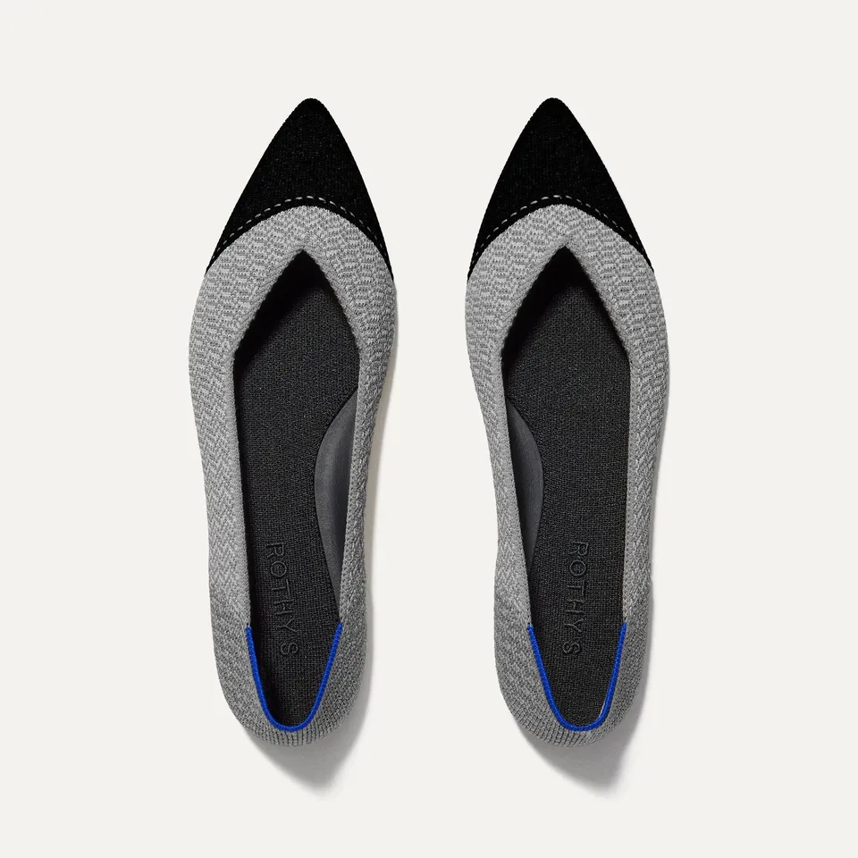 Rothy's Point II ballerine Pebble Herringbone eleganti