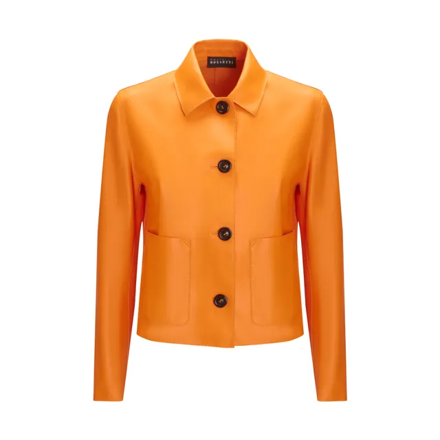 F.lli Rossetti giubbino 98324 giacca pelle arancio cropped