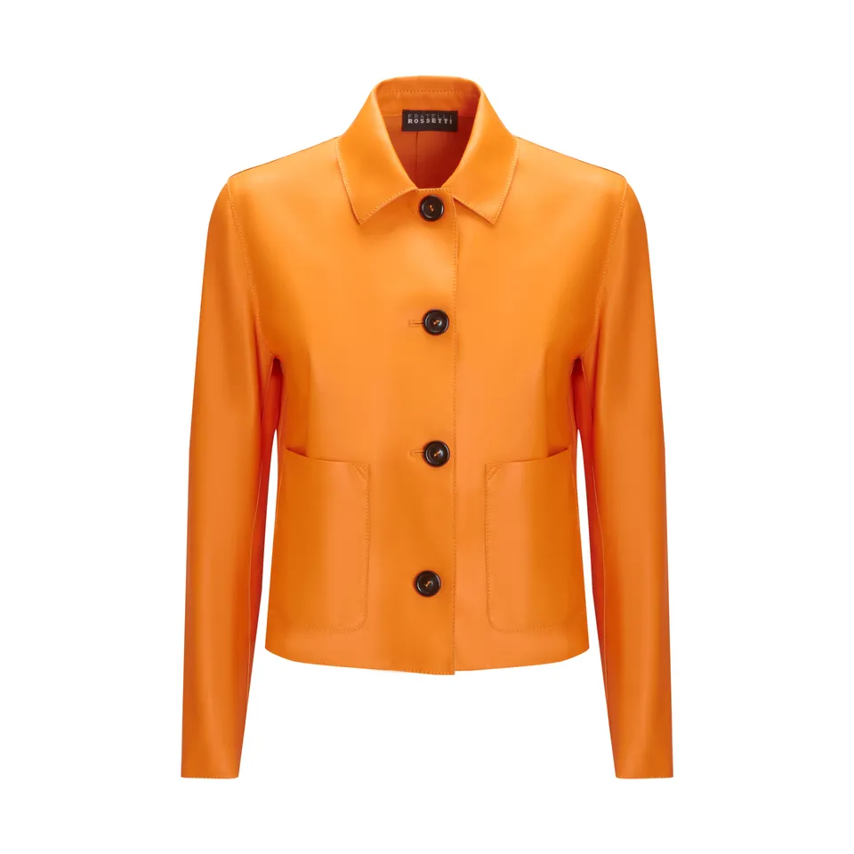 F.lli Rossetti giubbino 98324 giacca pelle arancio cropped