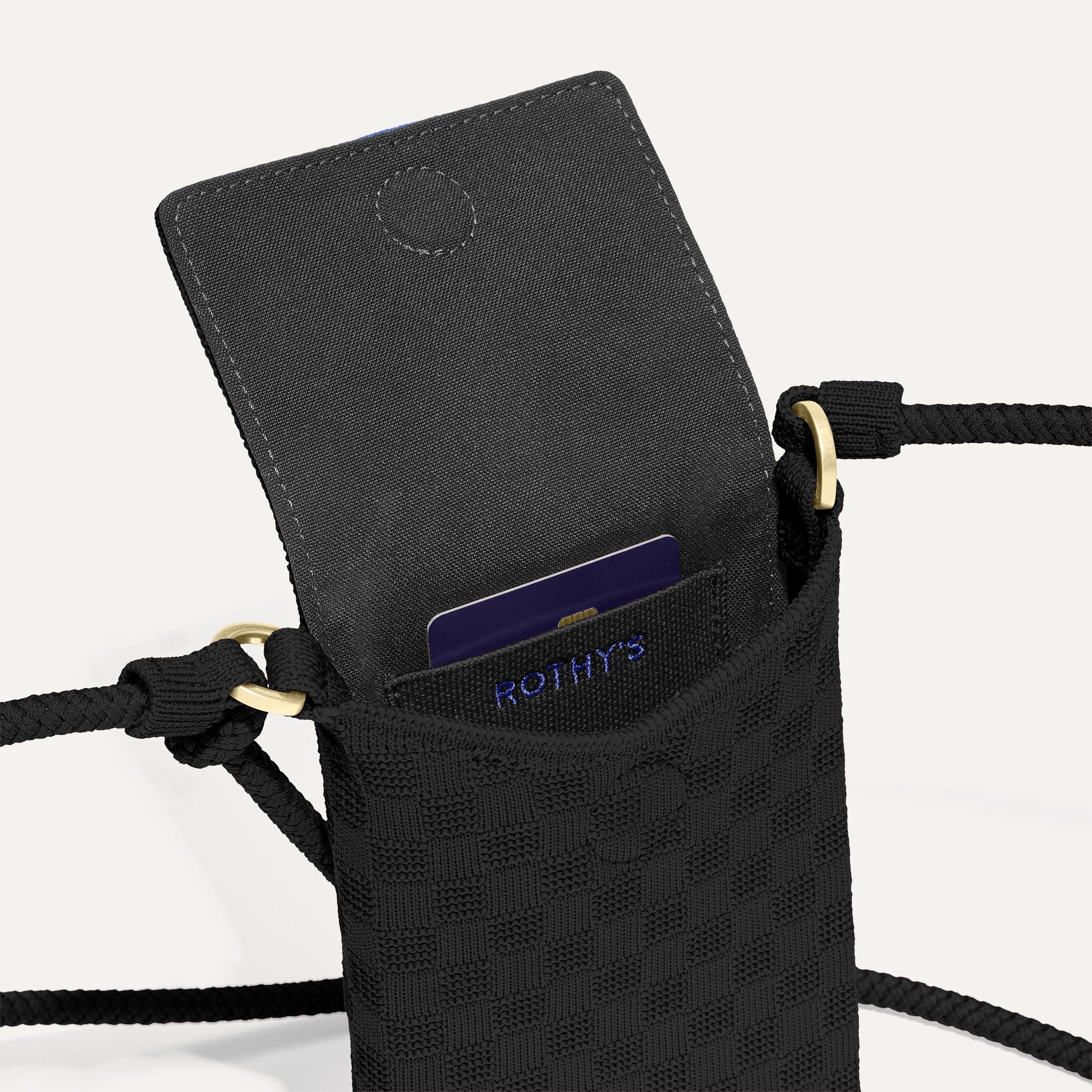 Rothy's The Phone Crossbody borsa a tracolla Black Sand nera