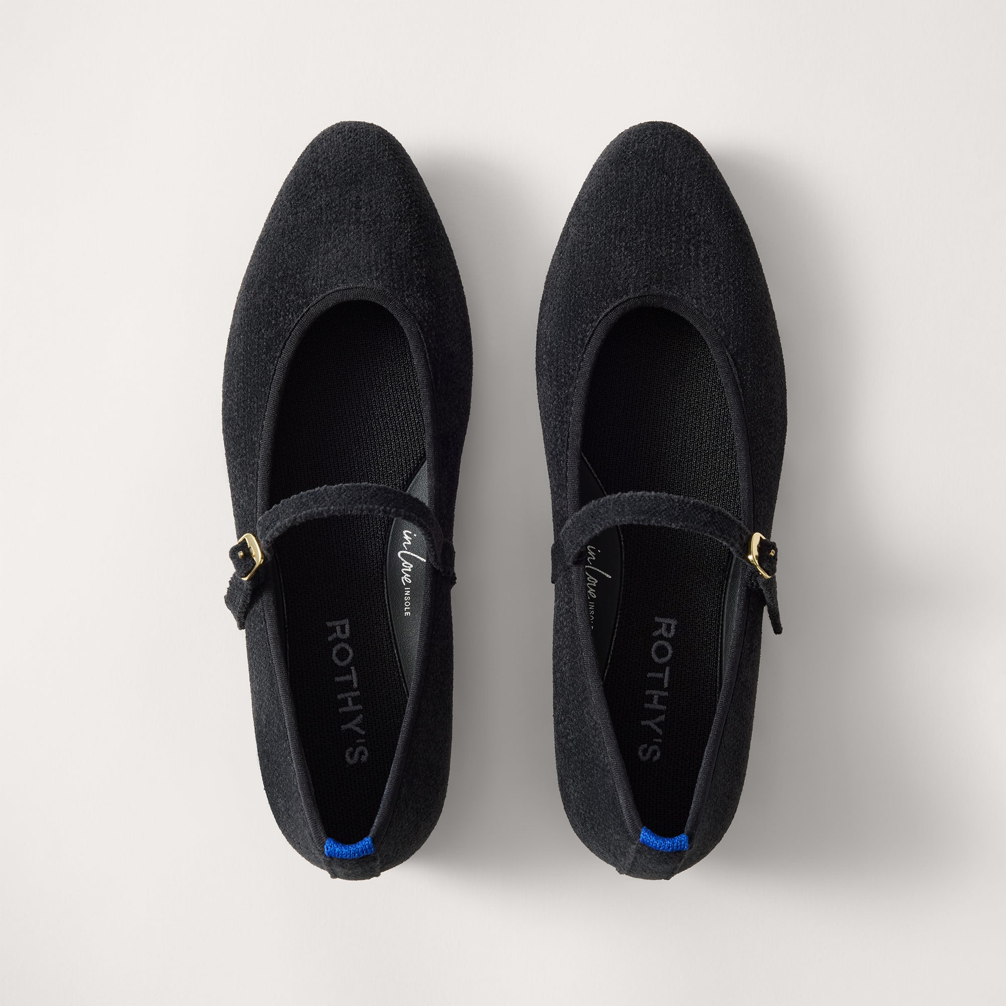 Rothy's The Almond Mary Jane ballerine ReVelvet nero punta mandorla