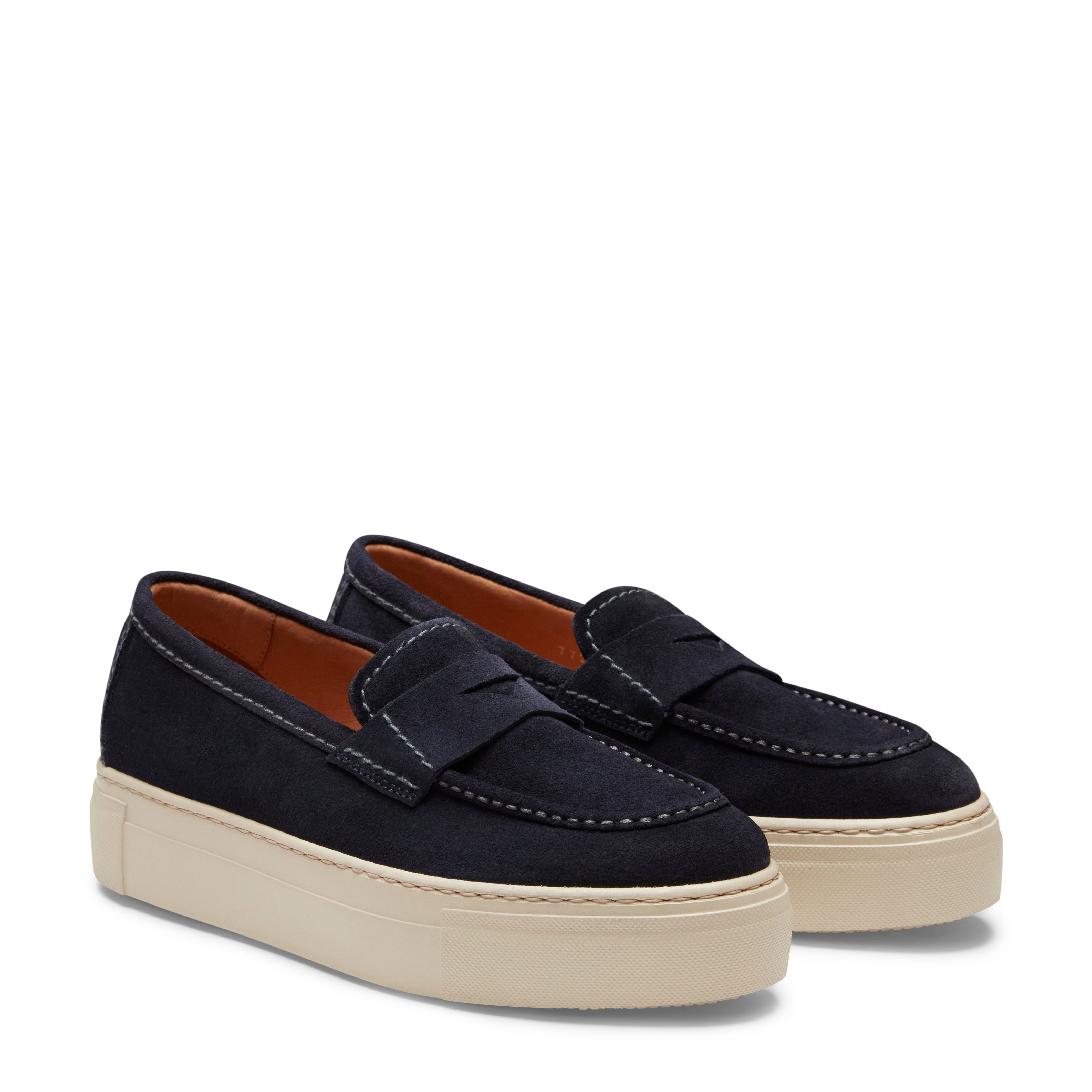 F.lli Rossetti 77268 mocassino donna suede navy tacco 40mm