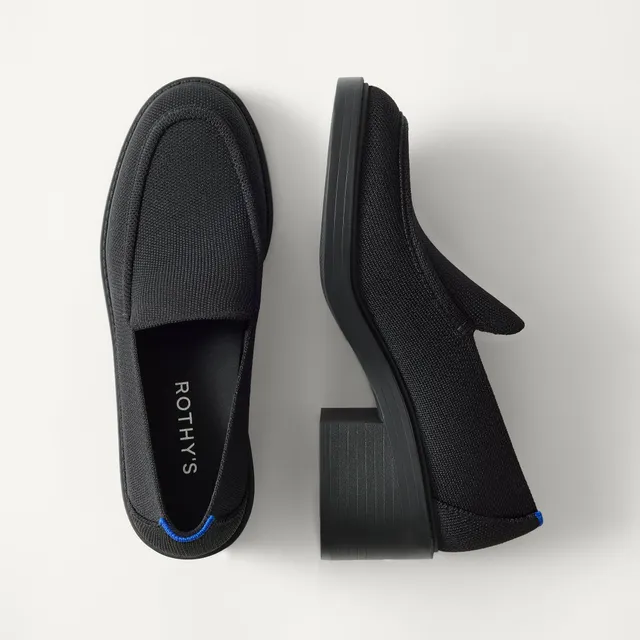 Rothy's The Block Heel Loafer mocassini Nero tacco