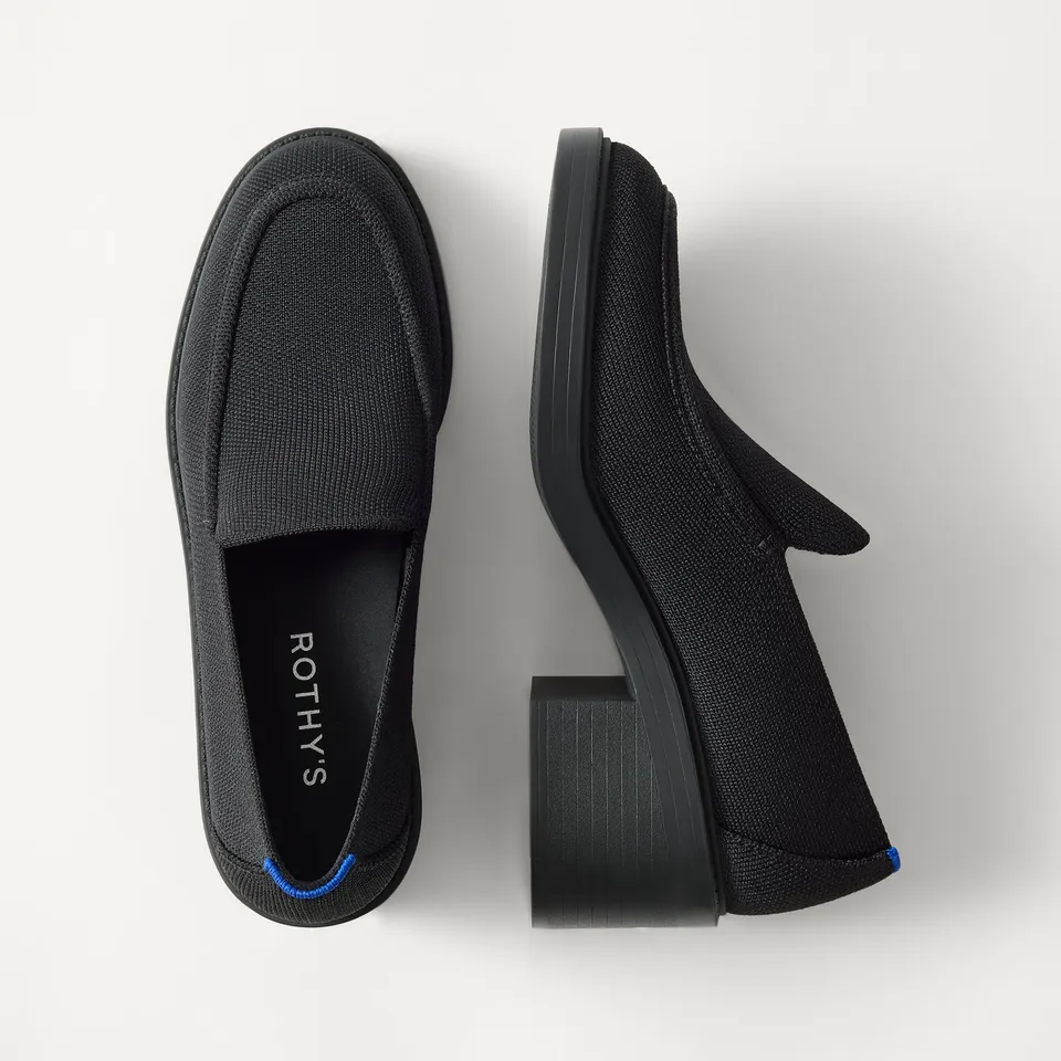 Rothy's The Block Heel Loafer mocassini Nero tacco