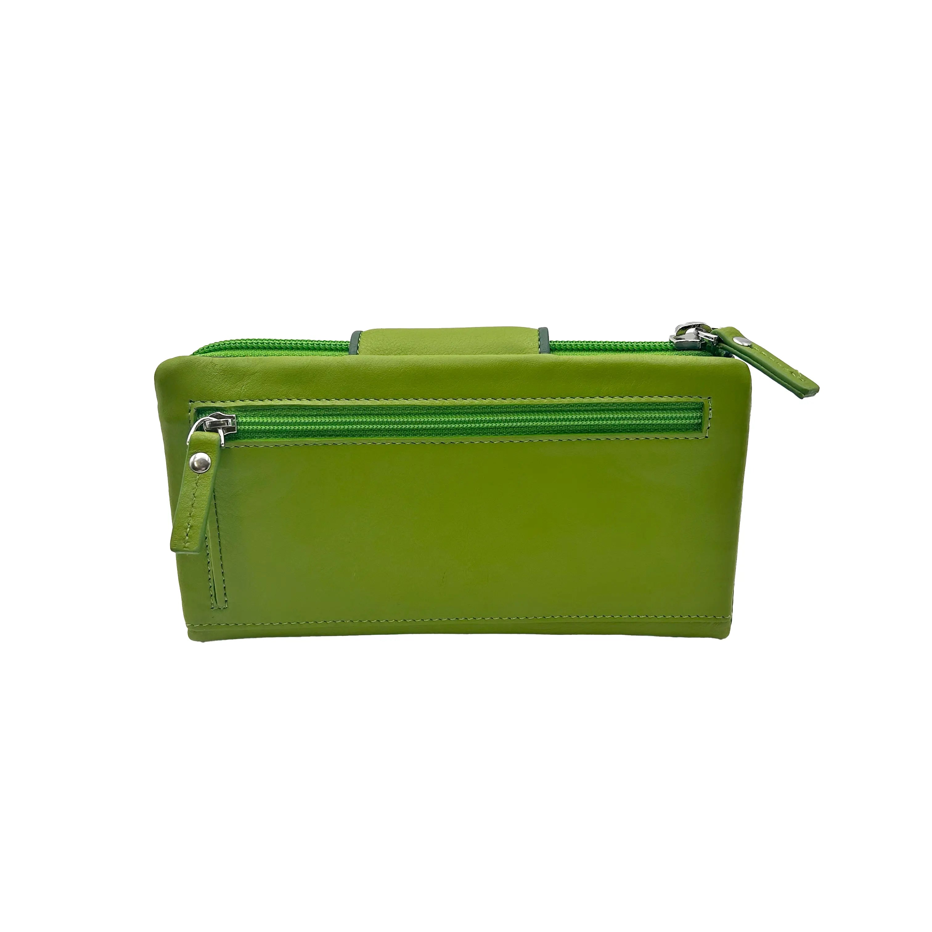 Sandro Barbera 9327 portafoglio donna verde vera pelle