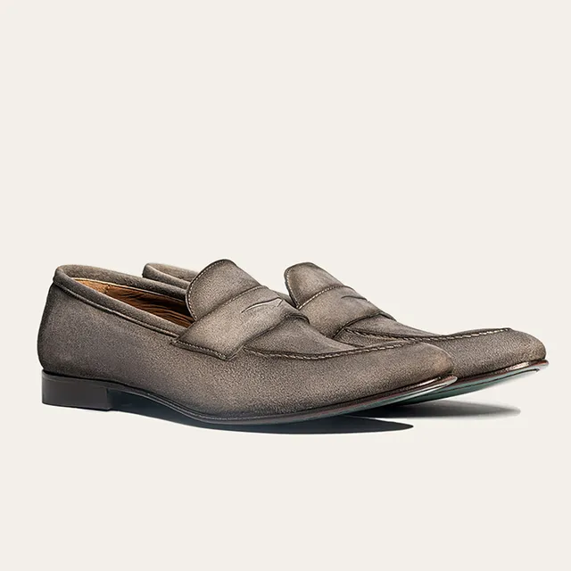 Dellovo Capomiseno mocassini uomo taupe camoscio