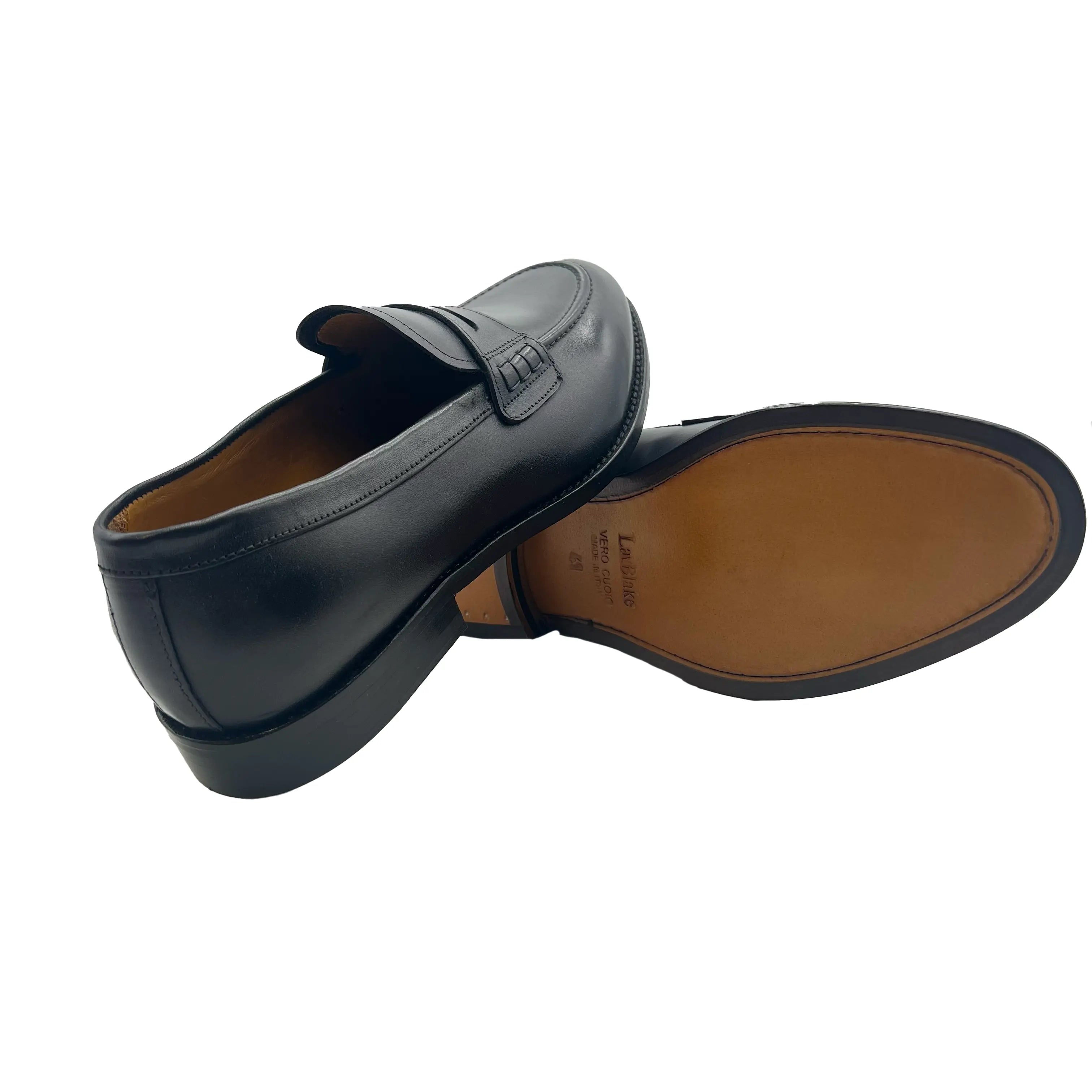 Sandro Barbera Mocassini Penny Loafers 4410 Mocassino Nero Cuoio