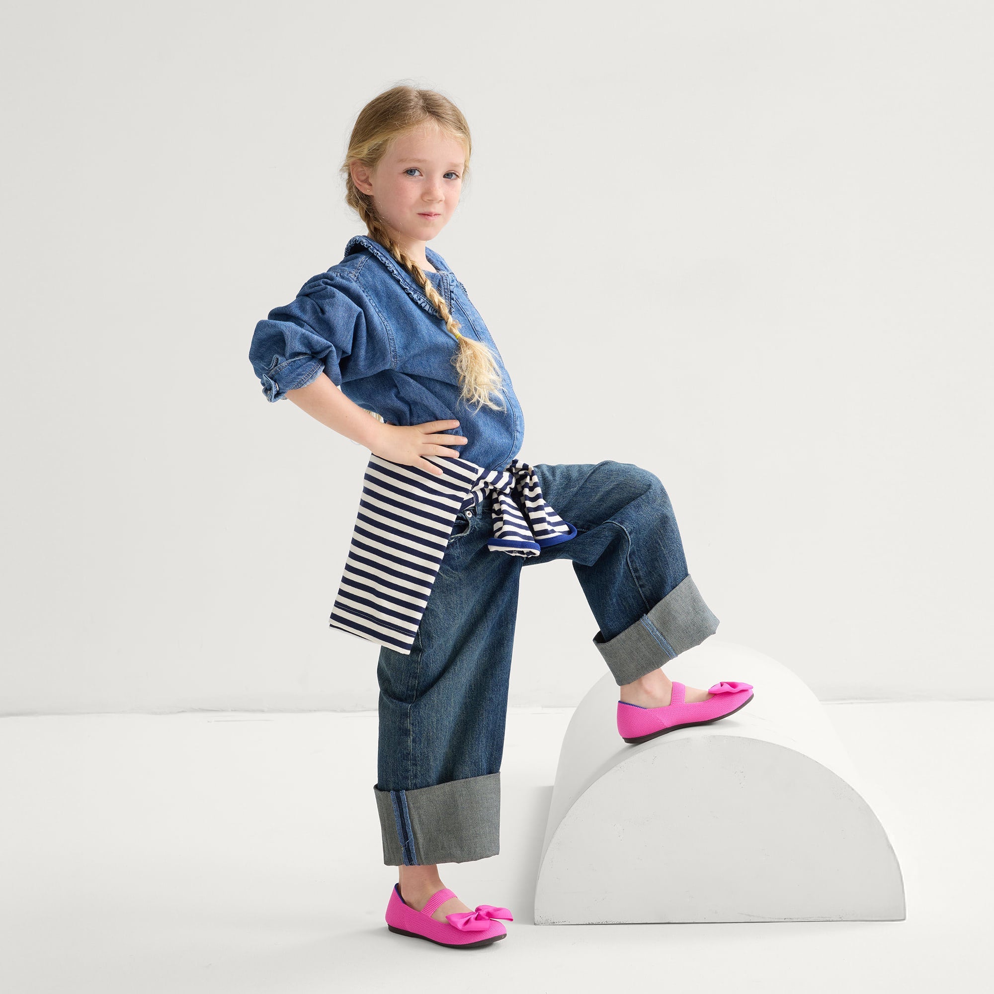 Rothy's Kids Big Bow Mary Jane ballerine Dragon Fruit
