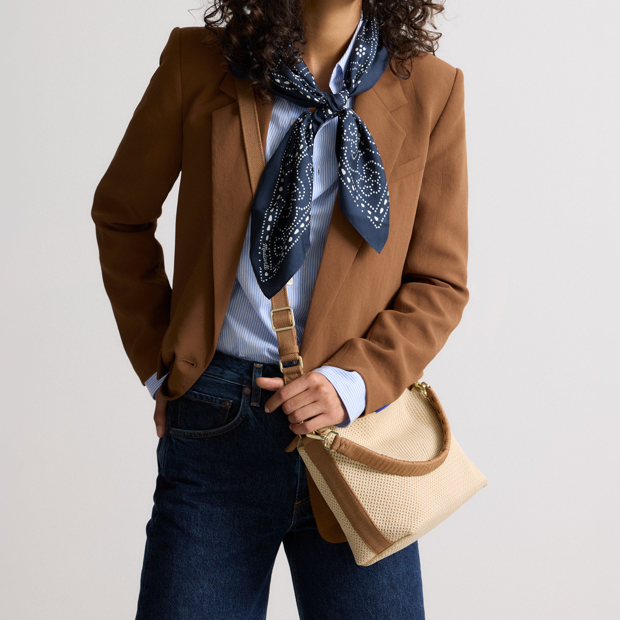 Rothy's The Daily Crossbody borsa tracolla beige Macadamia zip
