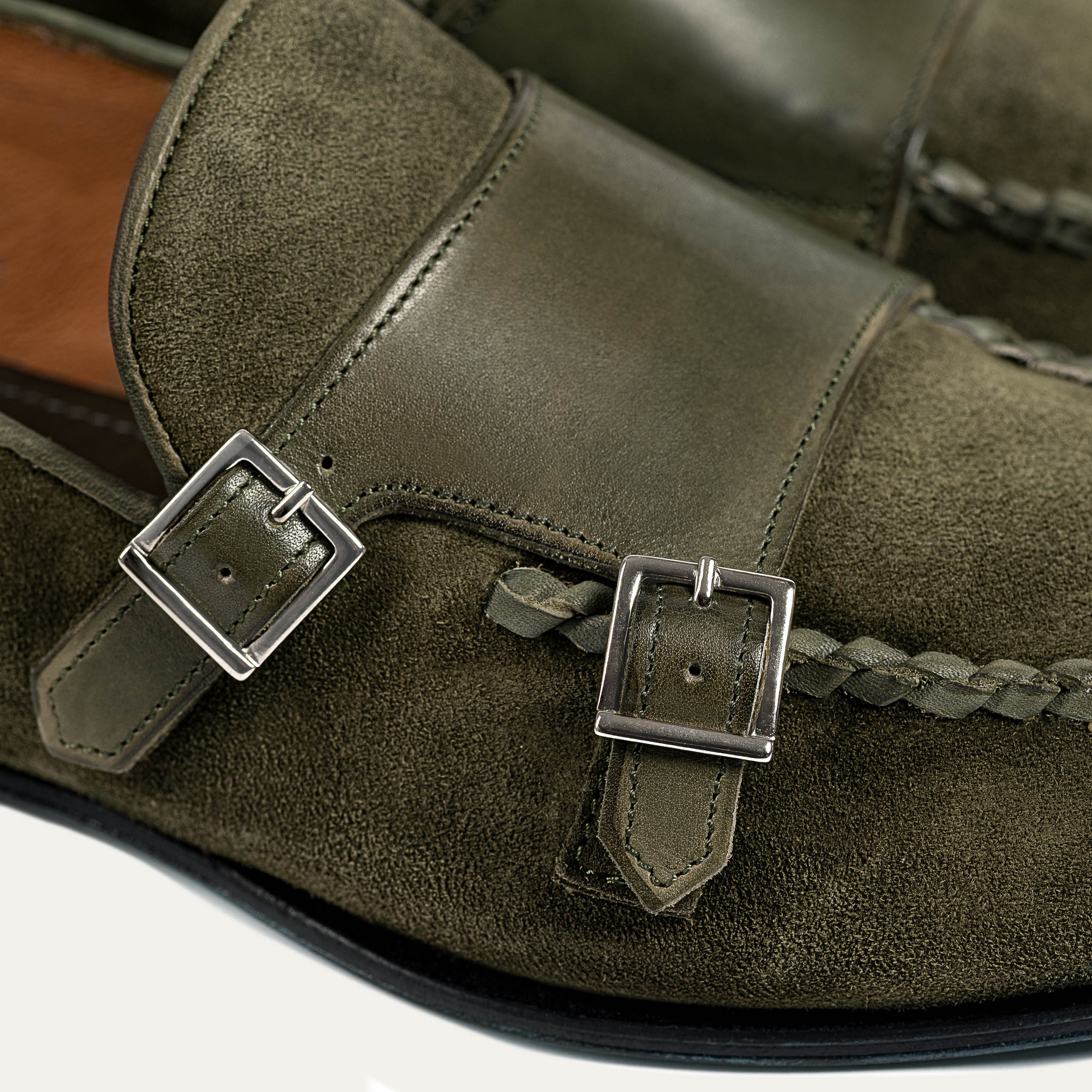 Dellovo Sermoneta monk camoscio Bluette