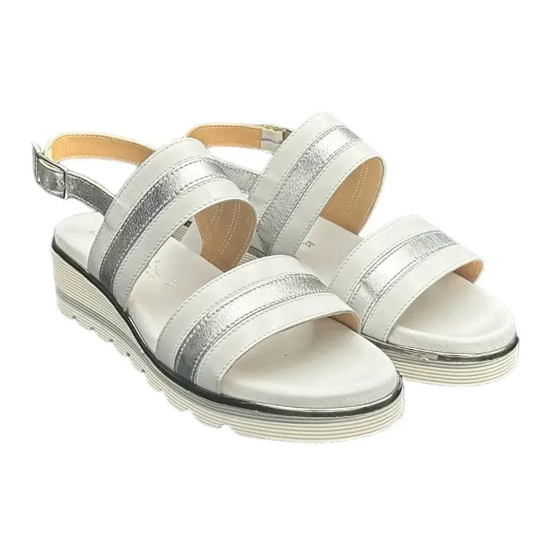 Sandro Barbera & Figli 1093 Sandalo Donna Bianco Argento