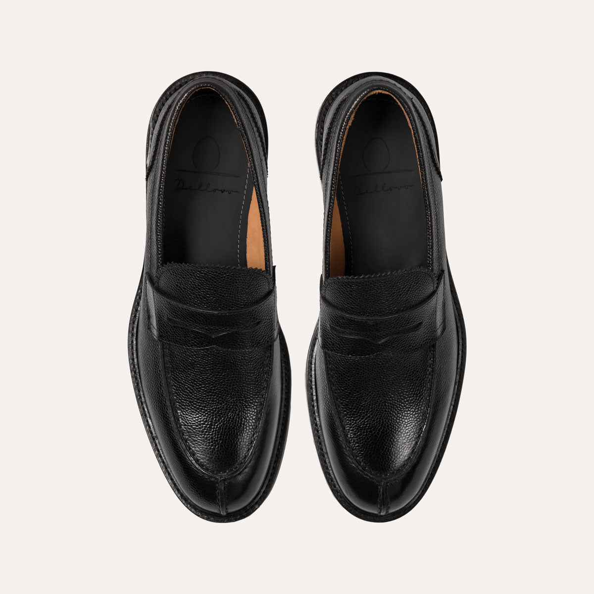 Dellovo Mola mocassini loafer vitello martellato nero