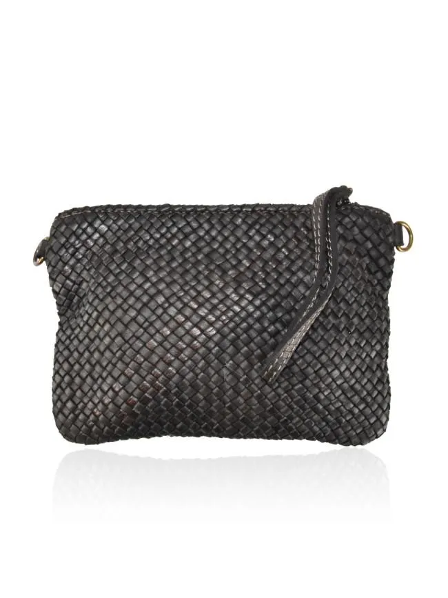 Sandro Barbera & Figli BAAY24826 Pochette pelle intrecciata testa di moro