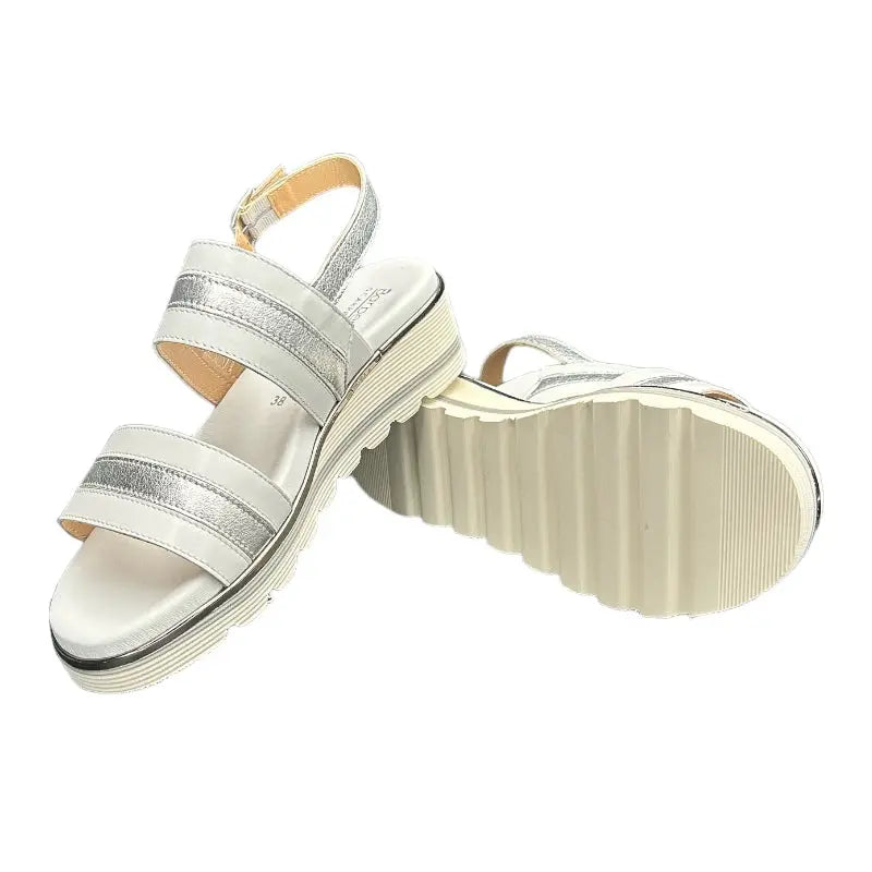 Sandro Barbera & Figli 1093 Sandalo Donna Bianco Argento