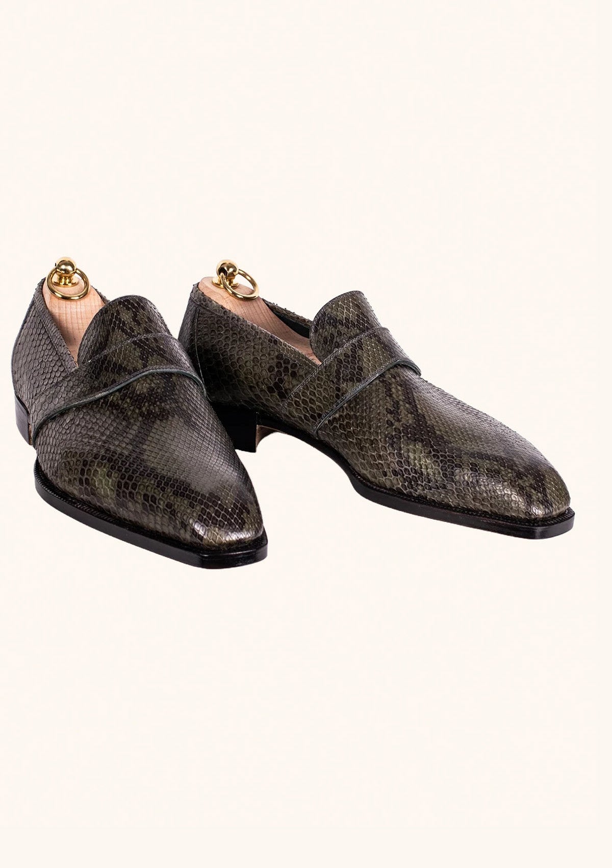 Stefano Bemer Loafers T1231 mocassini pitone verde