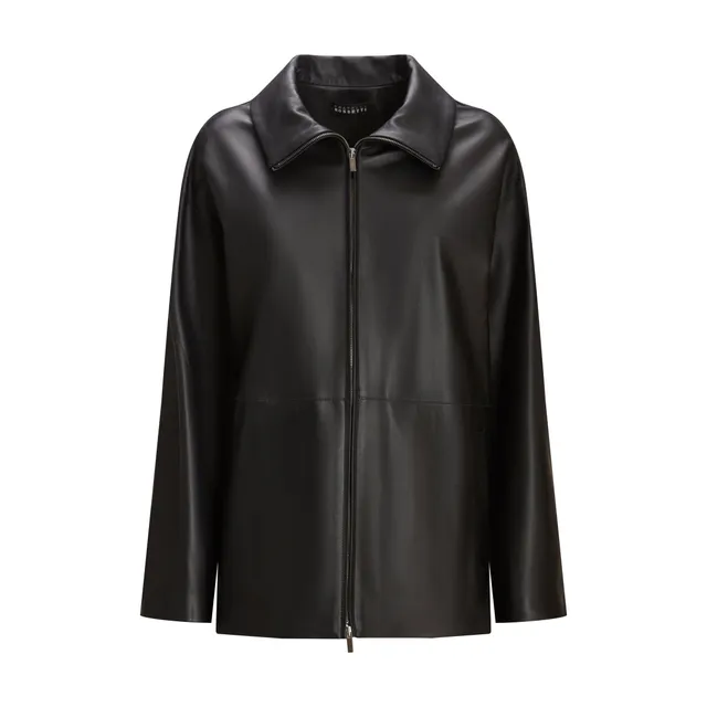 F.lli Rossetti 98408 Giacca Pelle Nera Nappa Donna
