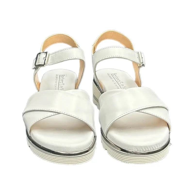 Sandro Barbera & Figli 1091 sandalo donna bianco pelle gomma leggero