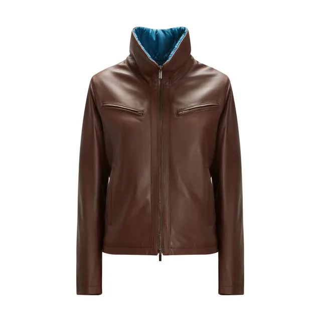 F.lli Rossetti 98421 giubbino donna marrone pelle nappa zip