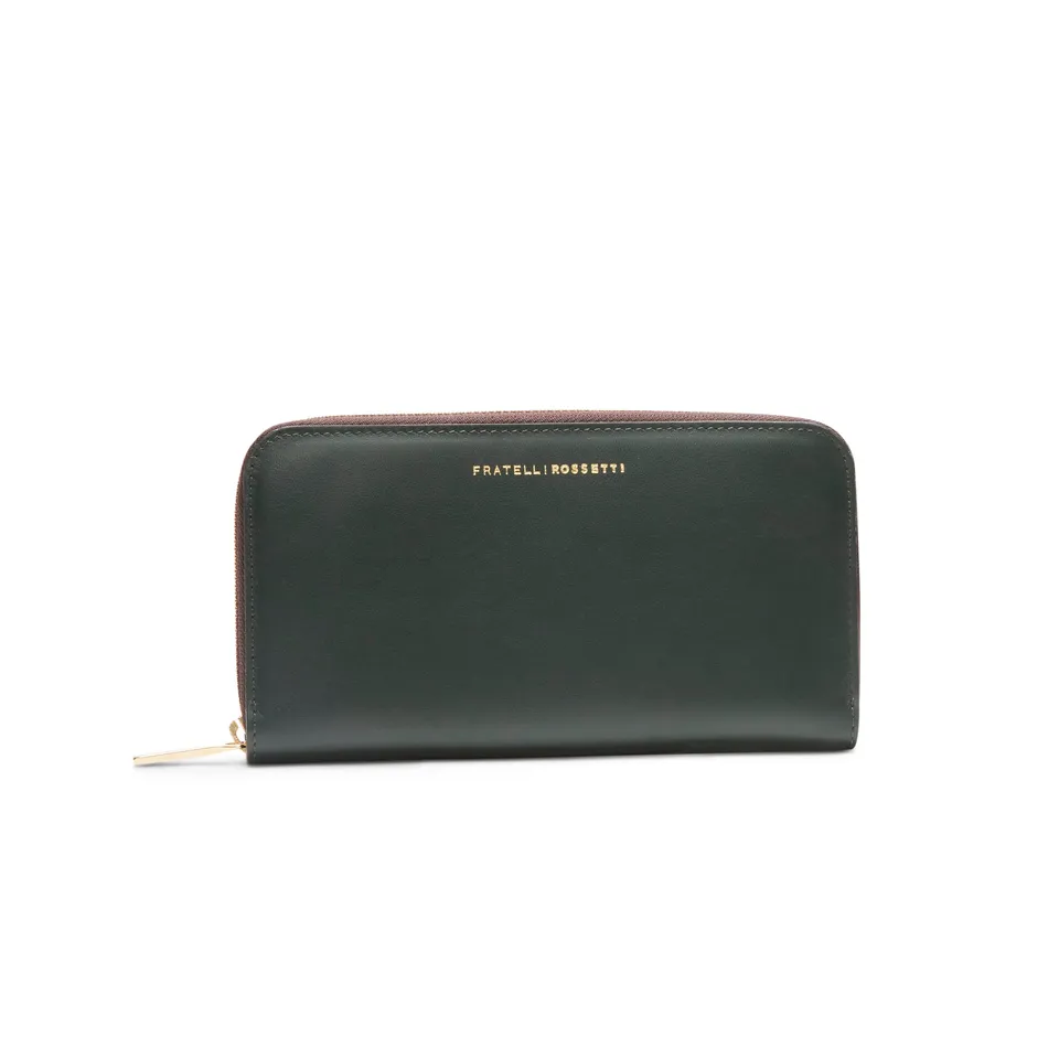F.lli Rossetti Portafoglio Zip Around Pelle Pino Coccodrillo