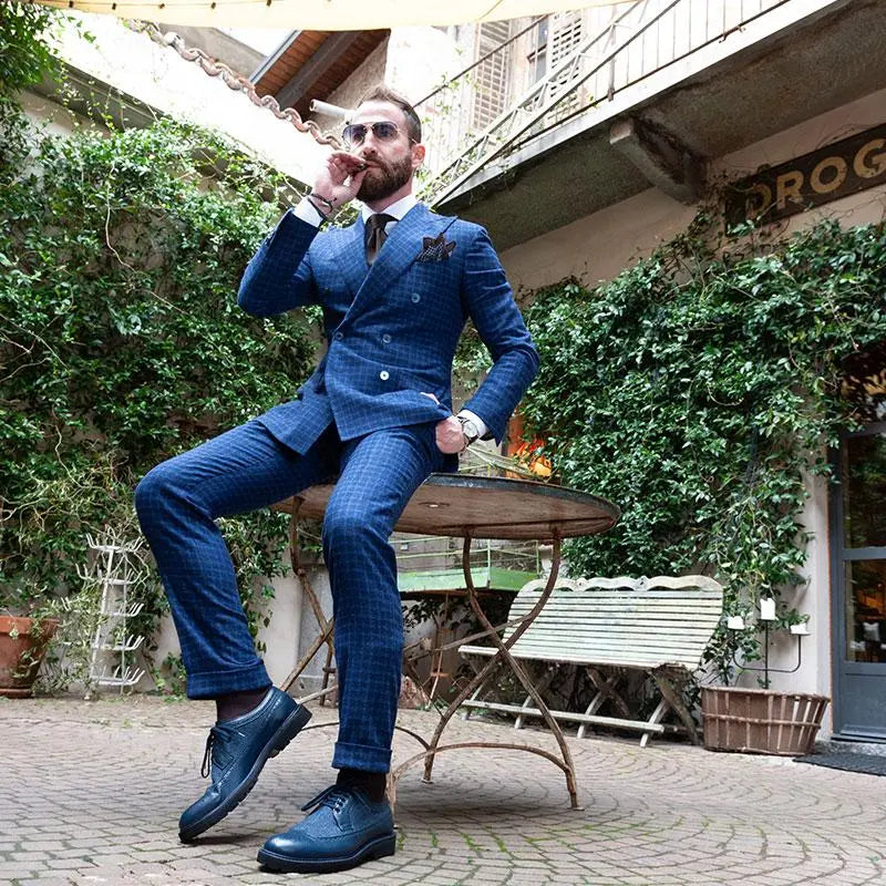 Sandro Barbera 1009 Montebianco stringate uomo blu Vibram