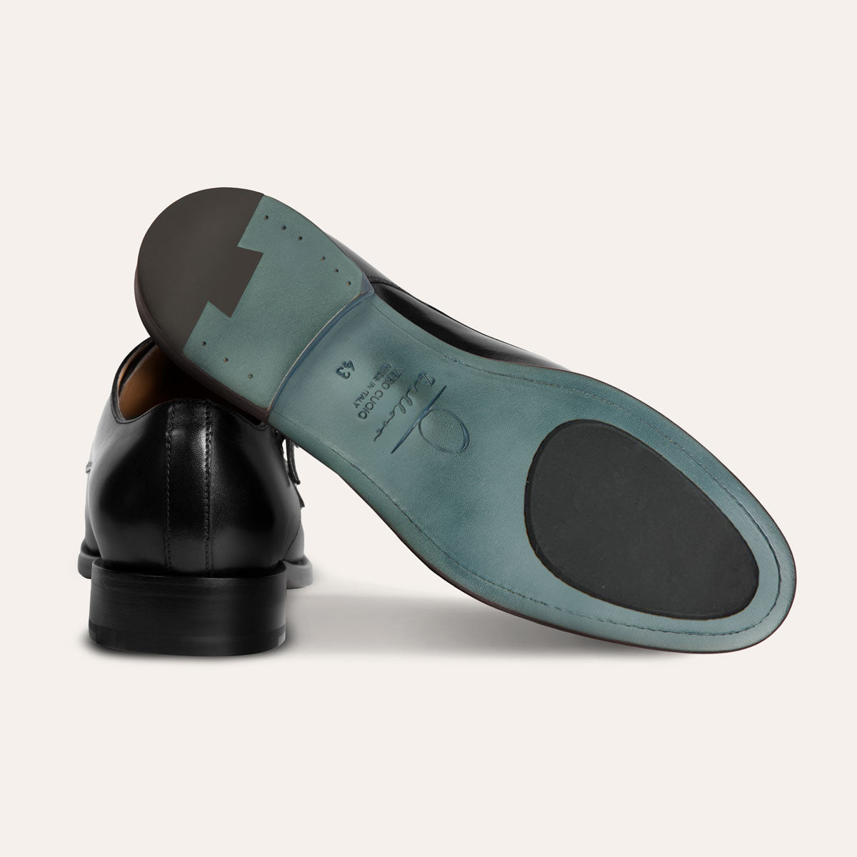 Dellovo Elmo Monk Strap Uomo Pelle Nero fibbia