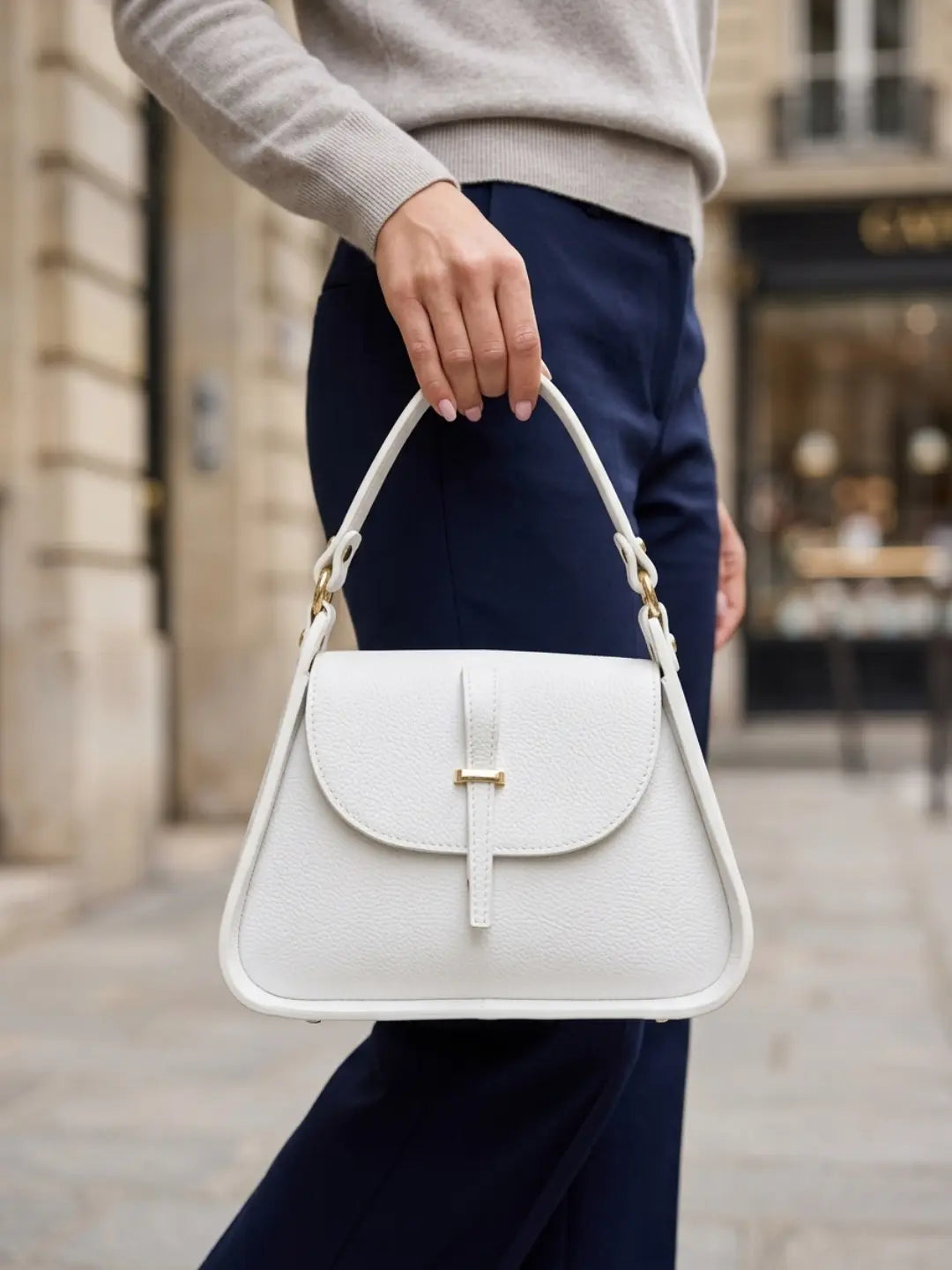 Sandro Barbera BAEN 35838 borsa a mano pelle bianca tracolla